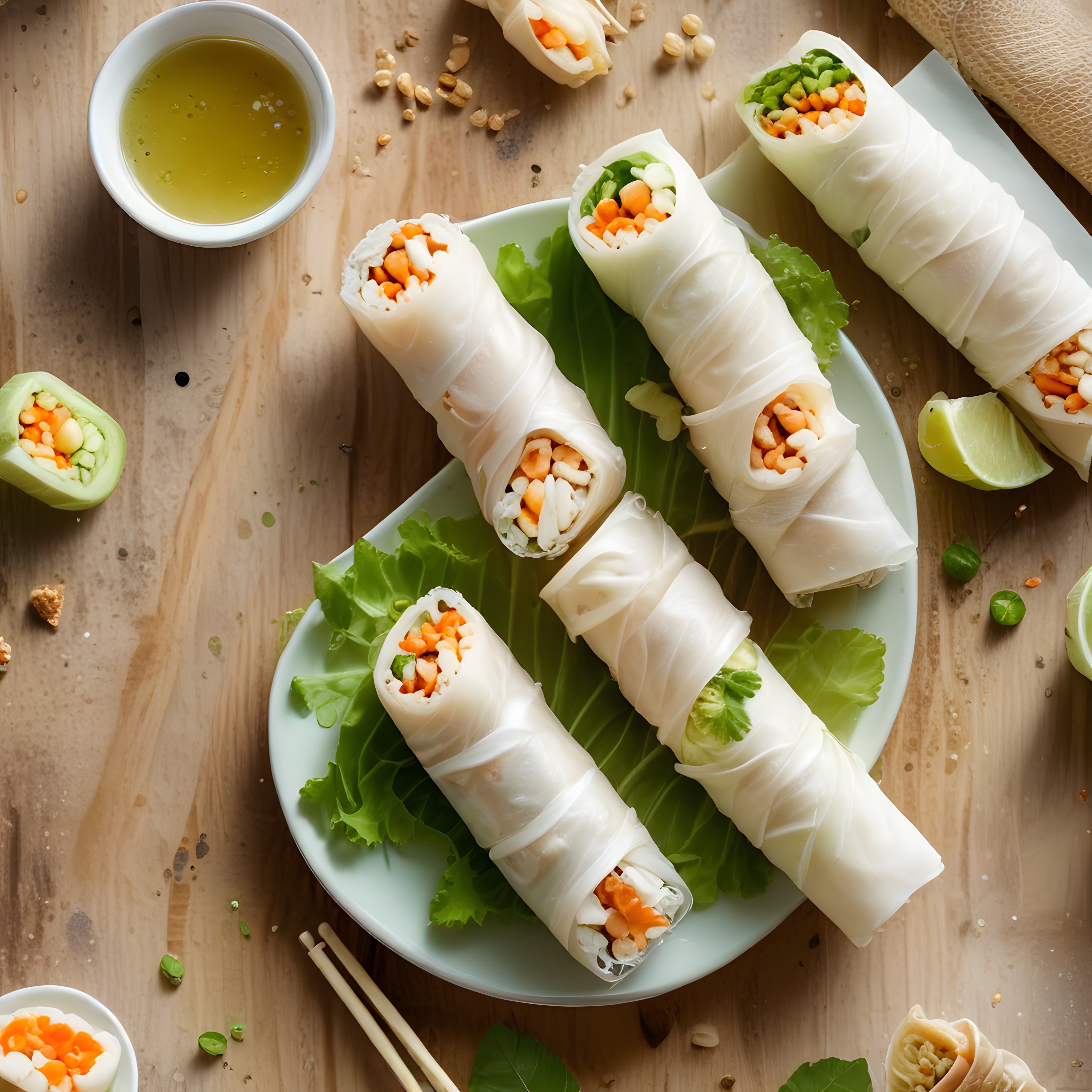 Vietnam Usulü Taze Yaprak Sarma: Karidesli Spring Roll Tarifi ve Sunum