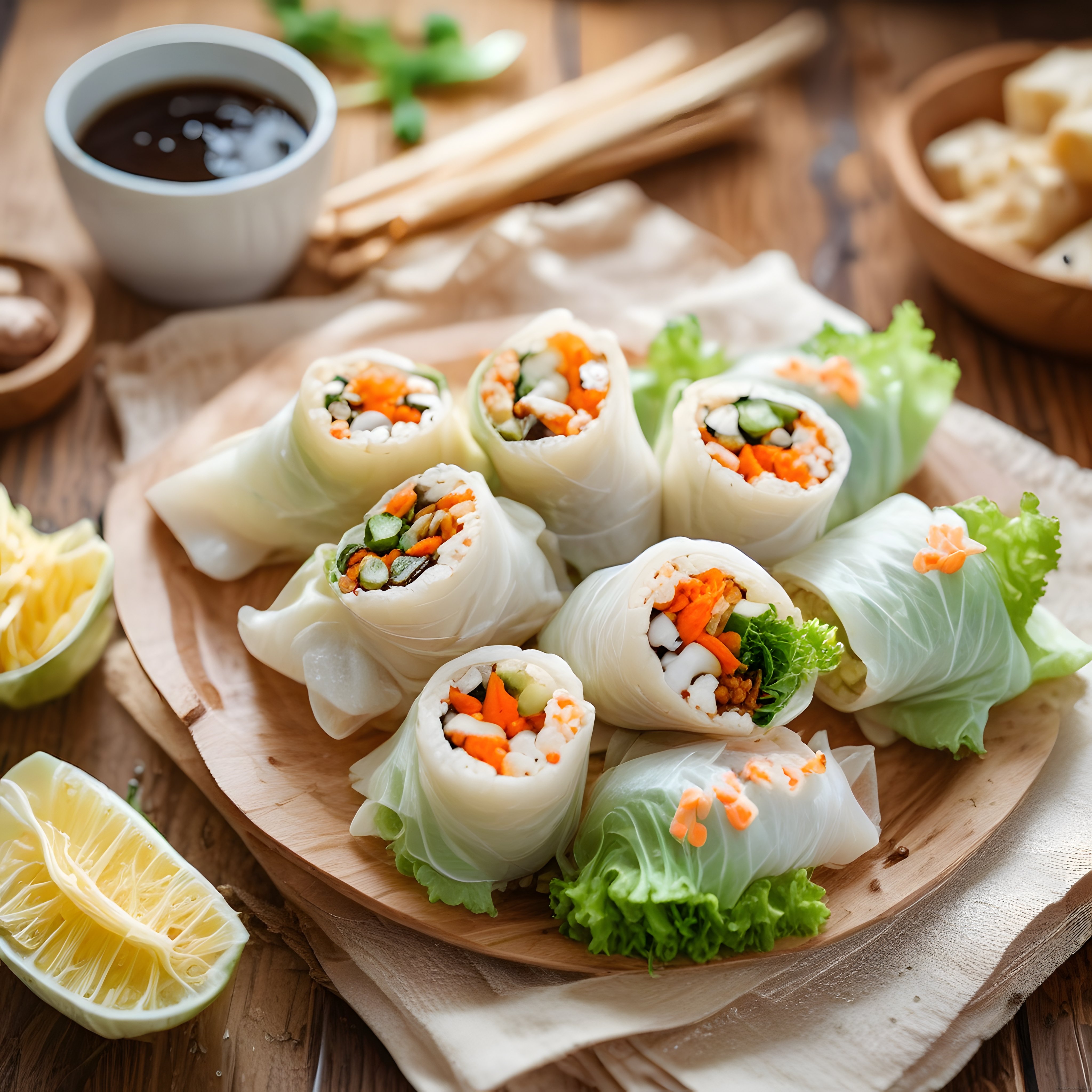 Vietnam Yaz Ruloları: Sebze ve Karides Dolgulu Sağlıklı Yaprak Sarmalar