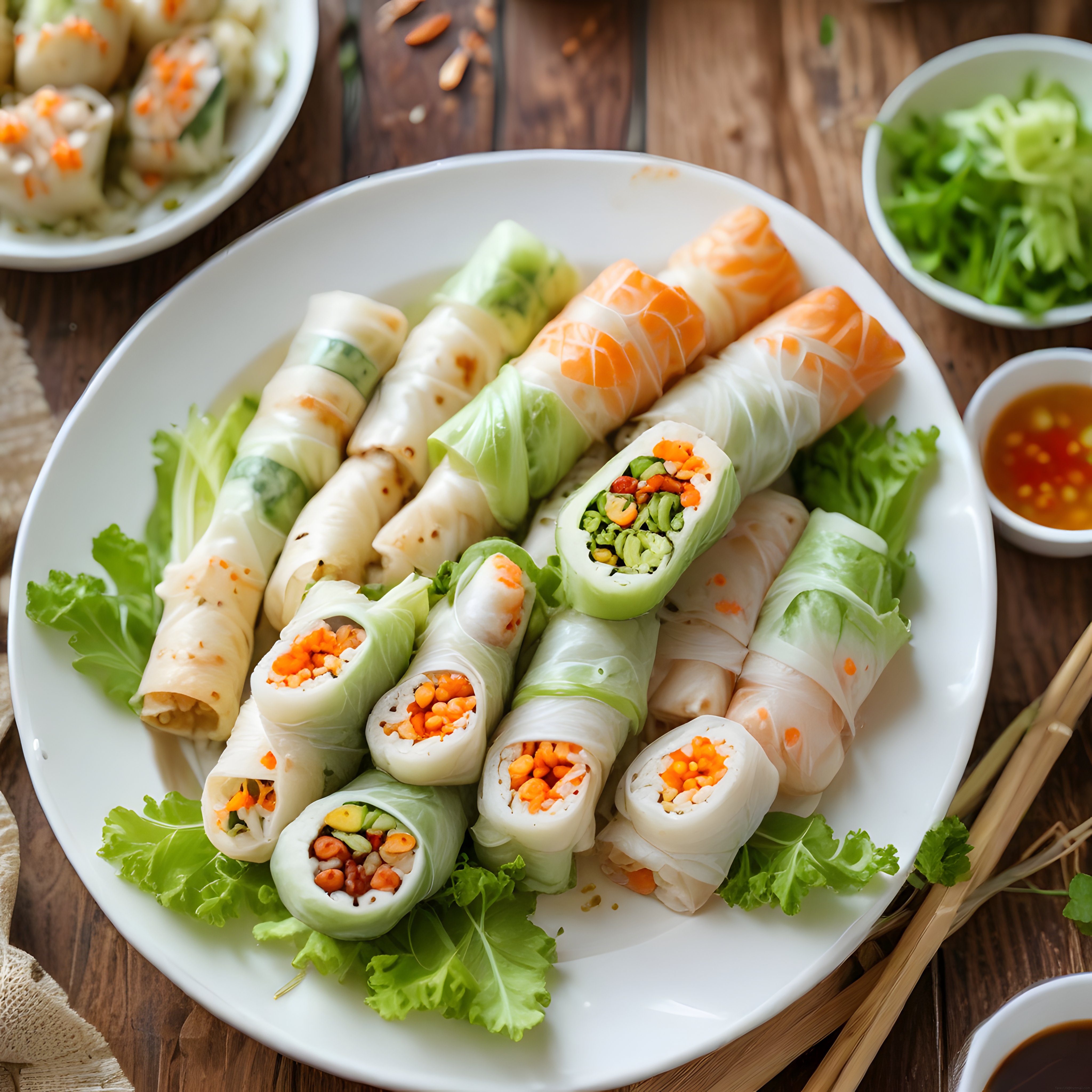 Vietnamese Bahar Ruloları: Taze Sebze ve Karidesli Sağlıklı Tarif