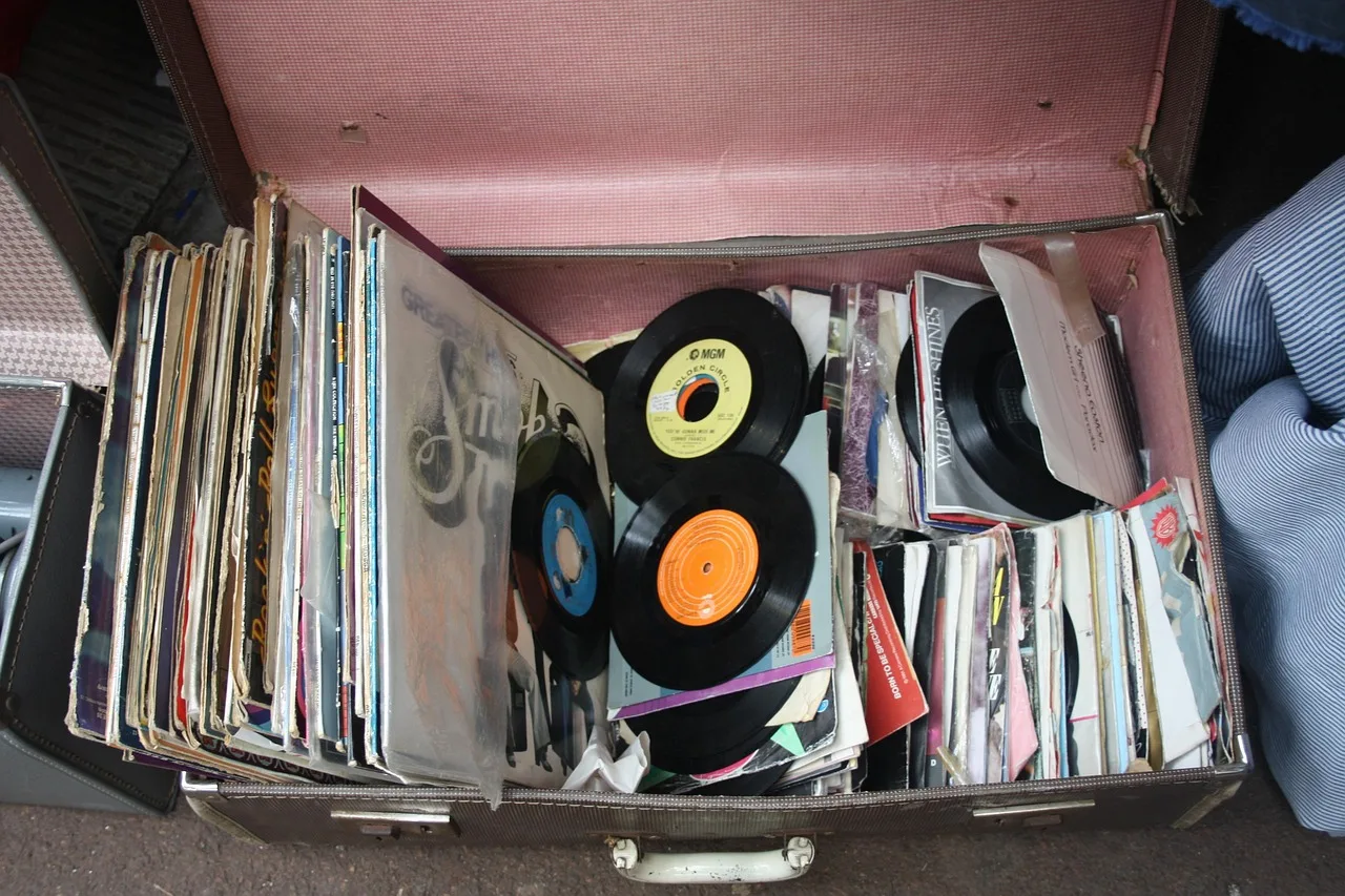Vinil plak koleksiyonu - retro müzik atmosferi