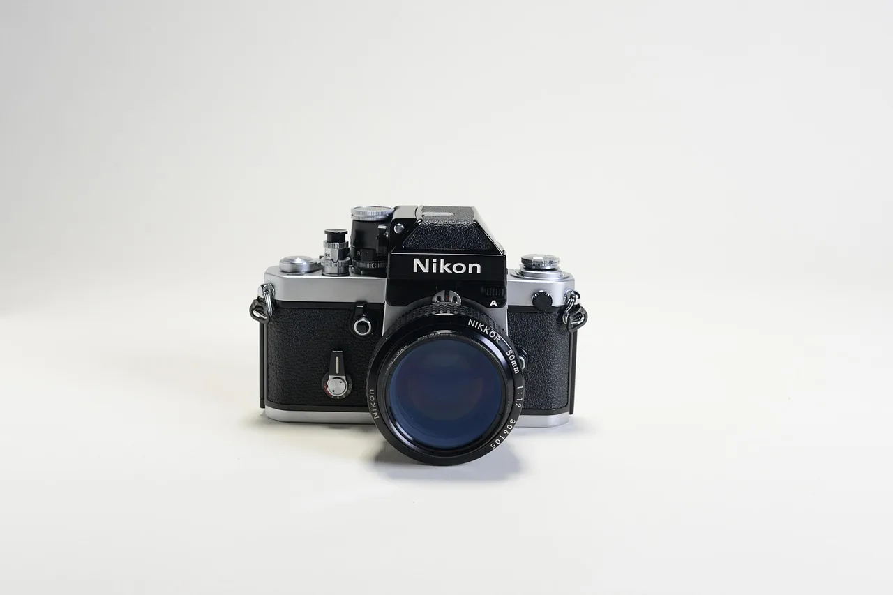 Vintage antik nikon kamera fotoğrafı - tarihî detay