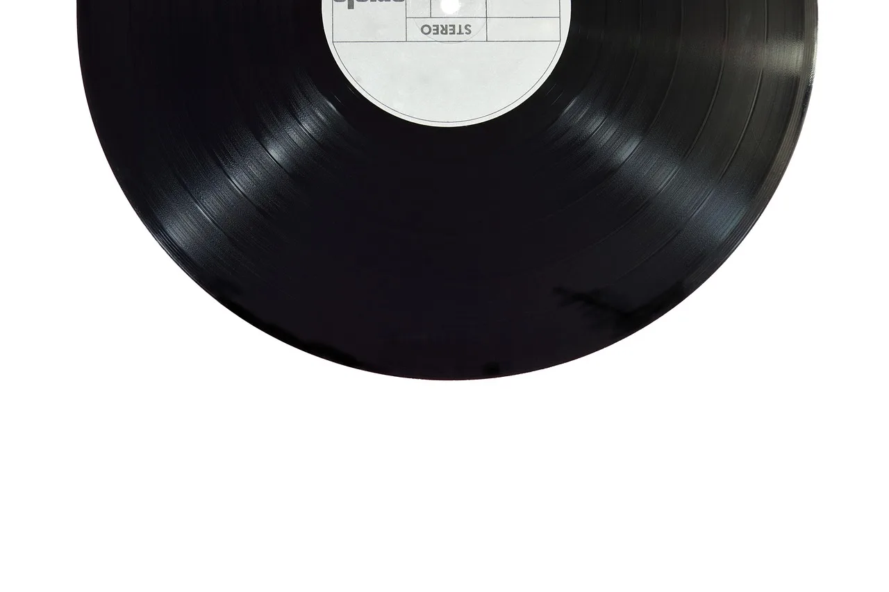 Vinyl plak makro çekimi - eski müzik kaydı