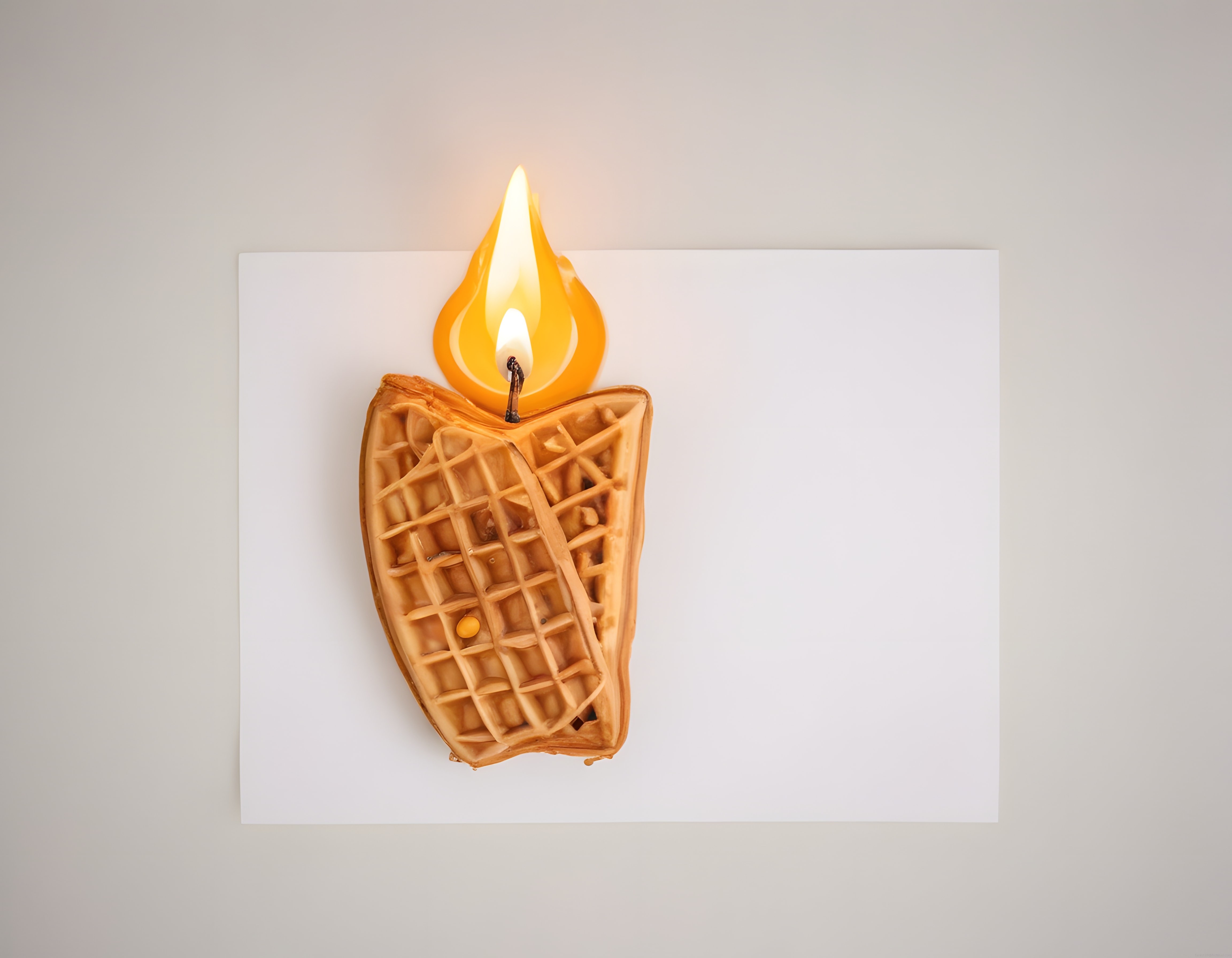 Waffle Şeklinde Yanan Dekoratif Mum ile Tatlı ve Sıcak Ortam Tasarımı