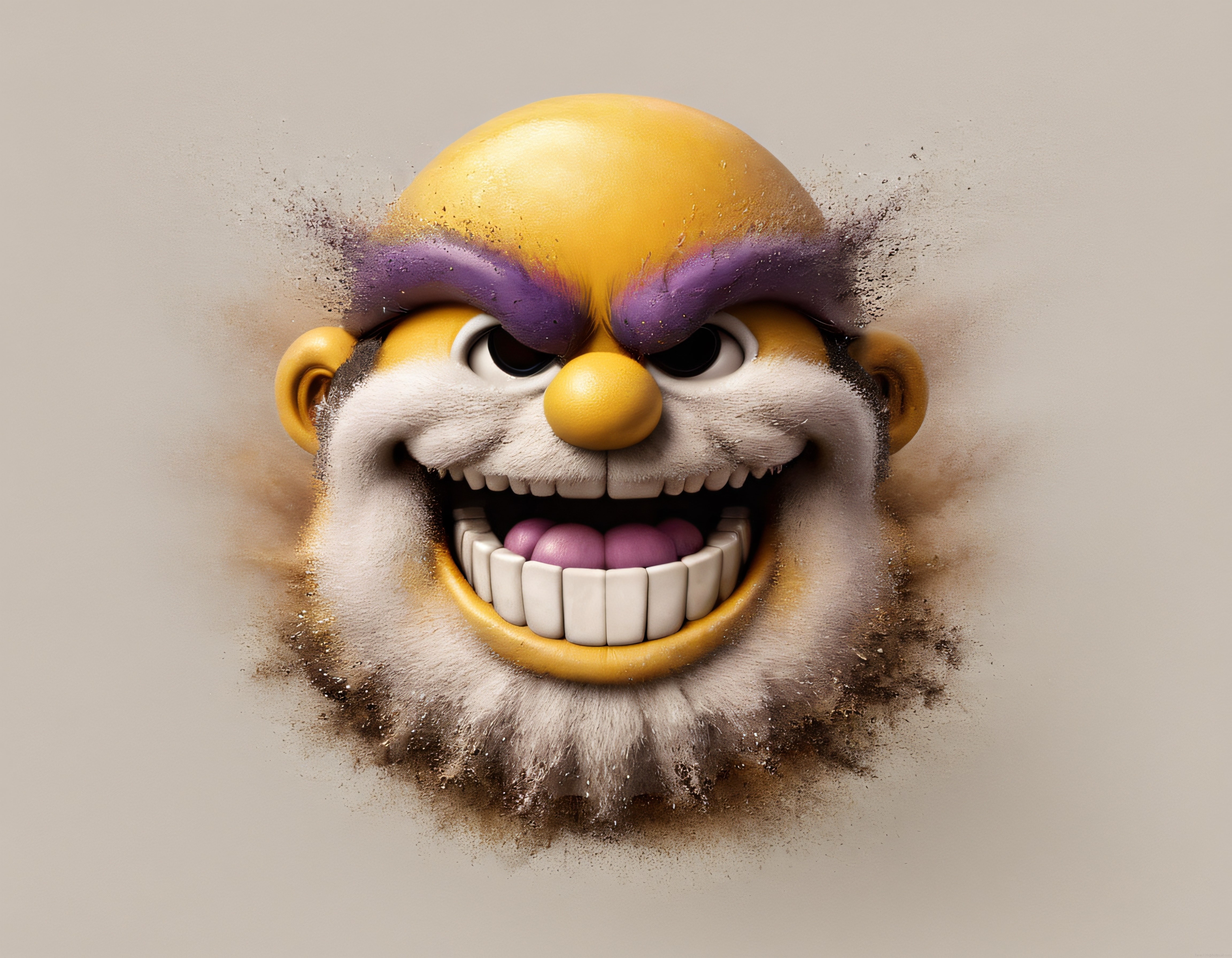 Wario'nun Hiper Gerçekçi ve Dokulu Yüz Portresi: Dijital Sanat Eseri