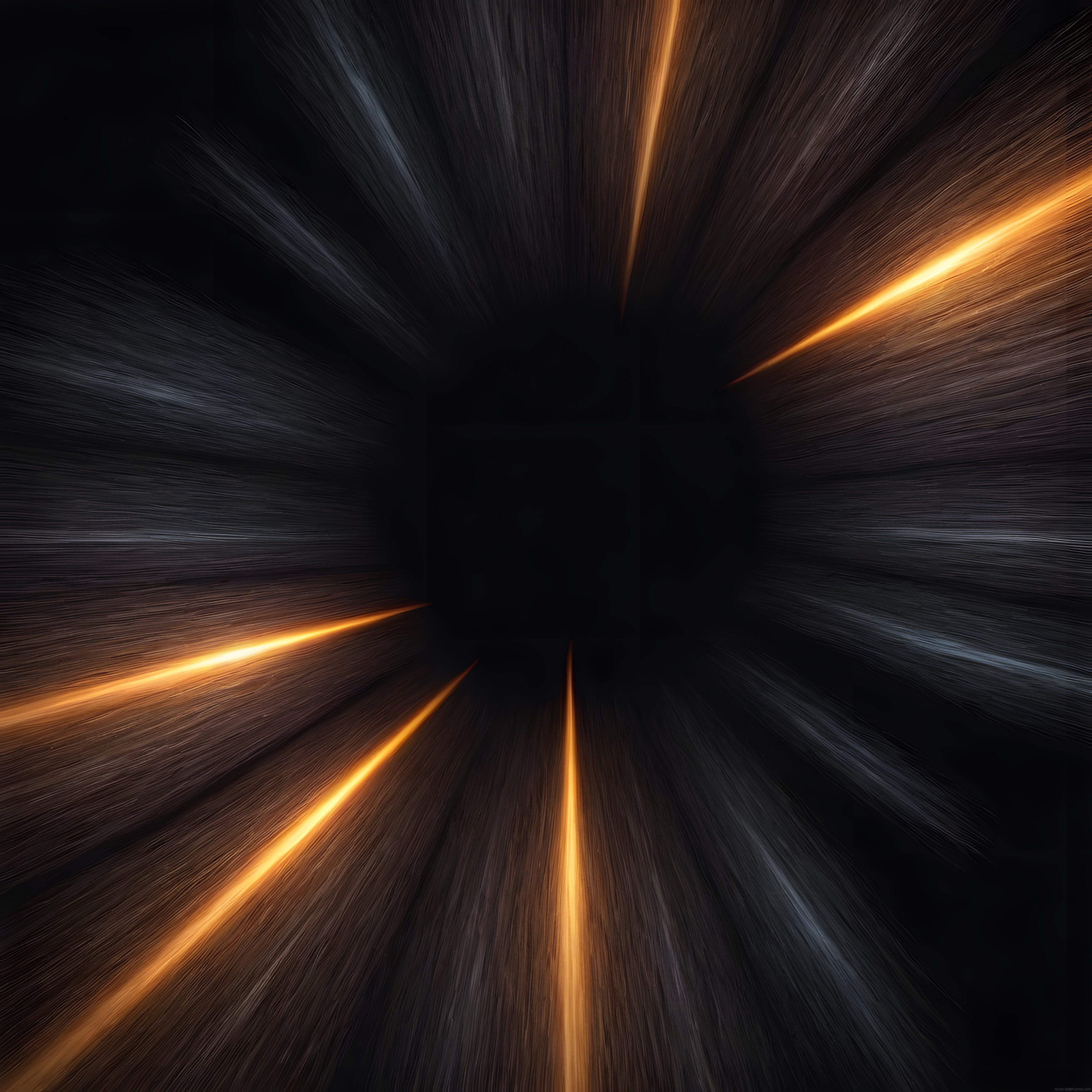 Warp Speed Işık Tüneli: Altın ve Gri Çizgilerle Soyut Dijital Hız Efekti
