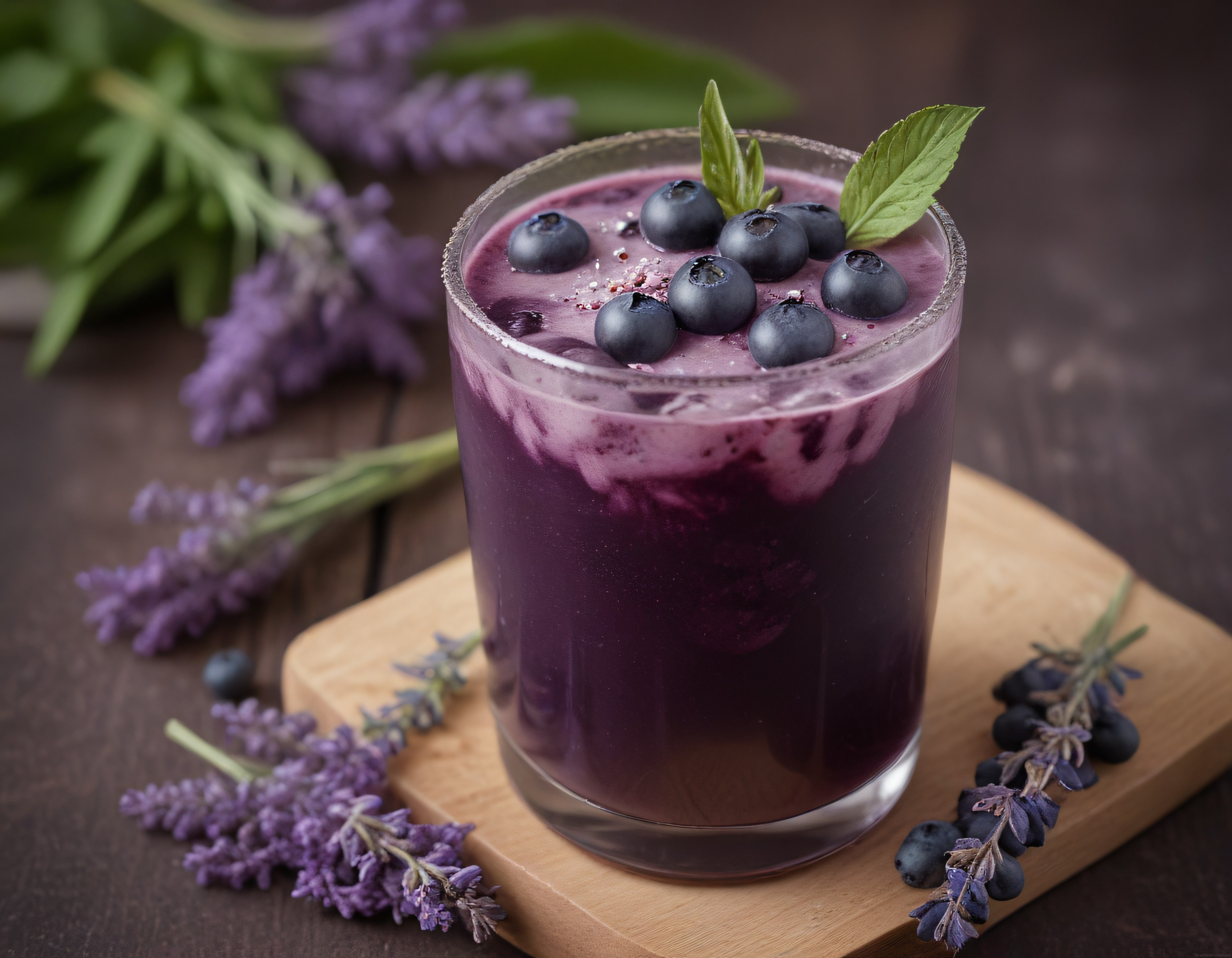 Yaban Mersinli Lavanta Smoothie: Ev Yapımı Sağlıklı ve Ferahlatıcı İçecek