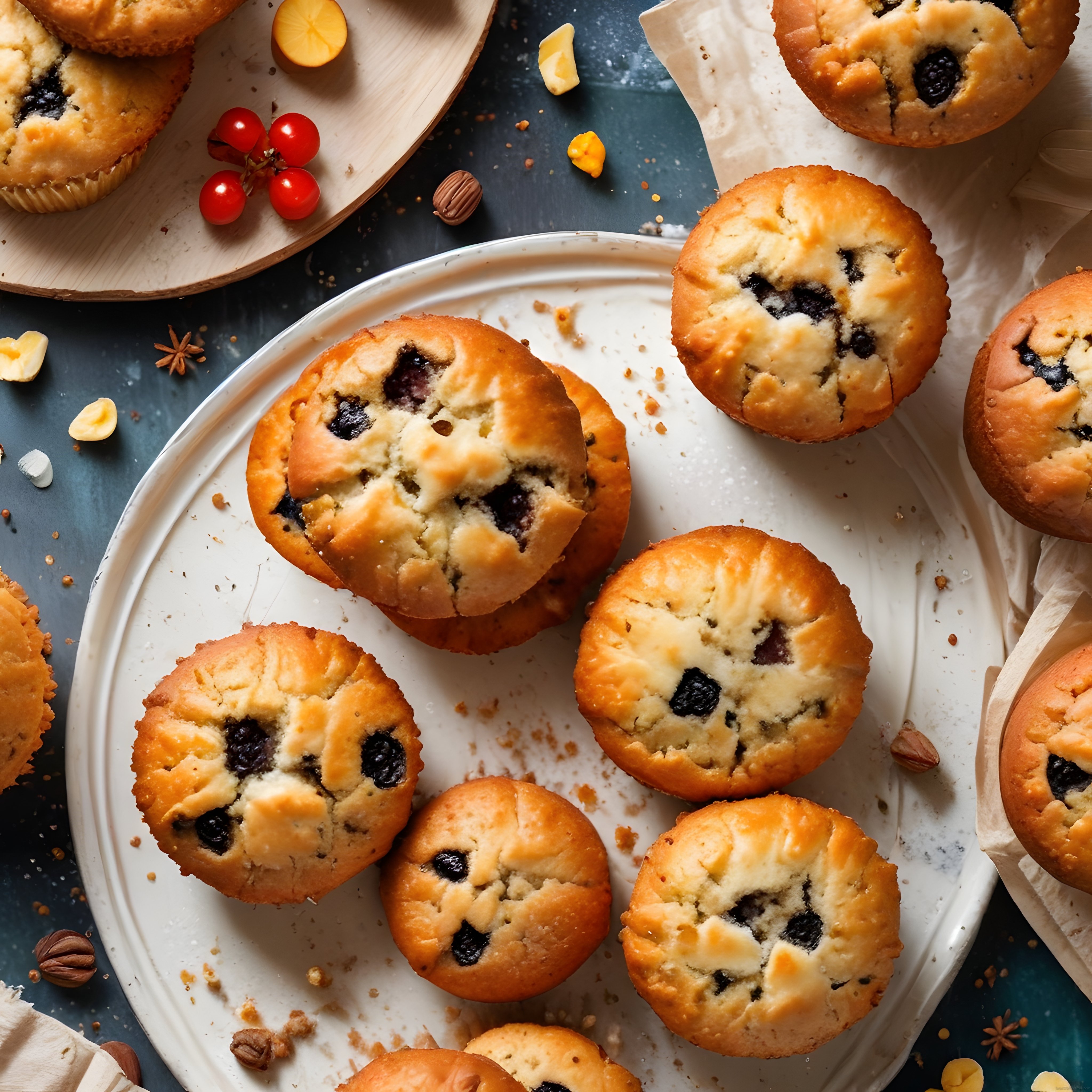 Yaban Mersinli Muffinlerle Sıcak ve Lezzetli Bir Kahvaltı Masası Hazırlığı