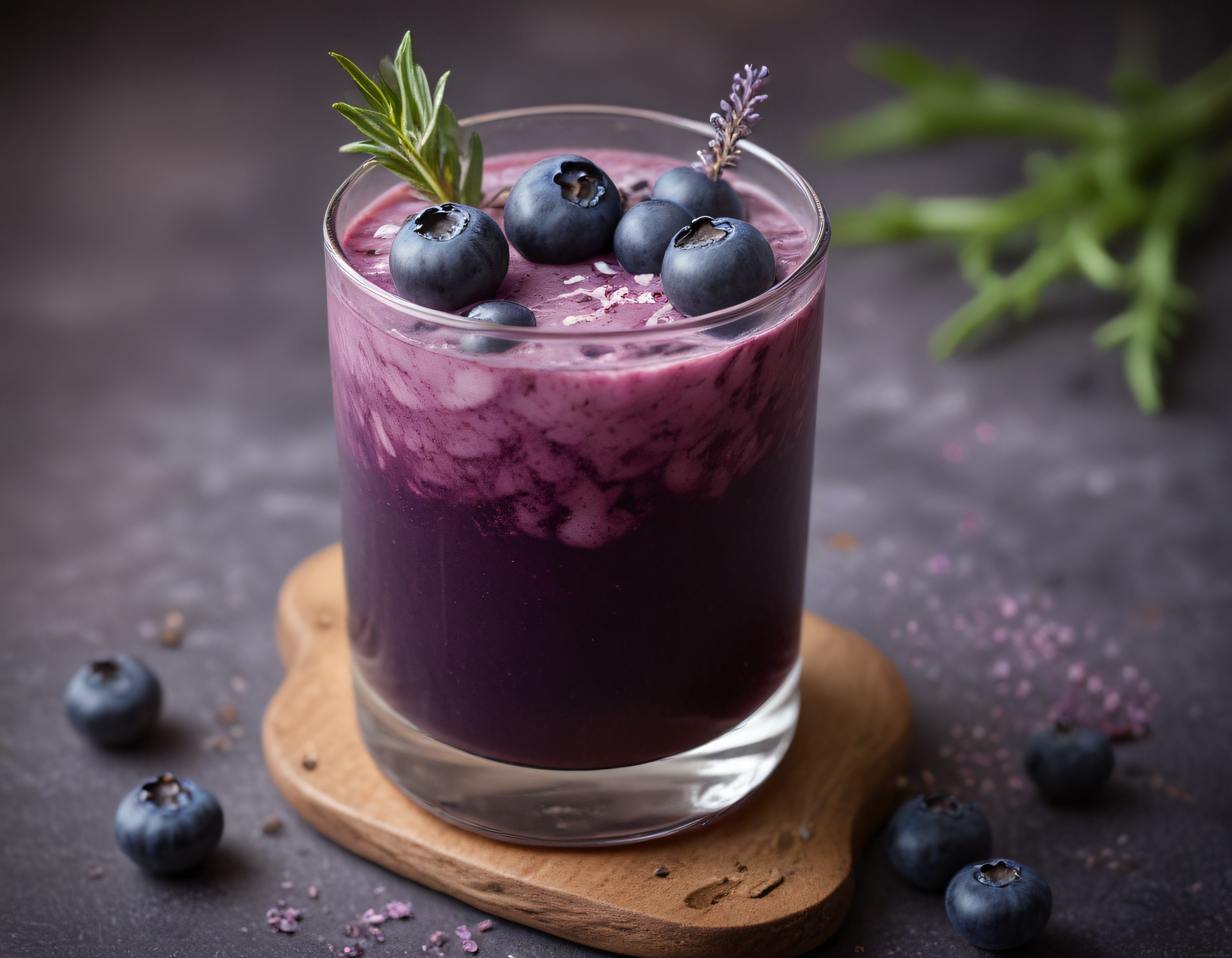 Yaban Mersinli Smoothie: Biberiye ve Lavanta Süslemeli Sağlıklı İçecek