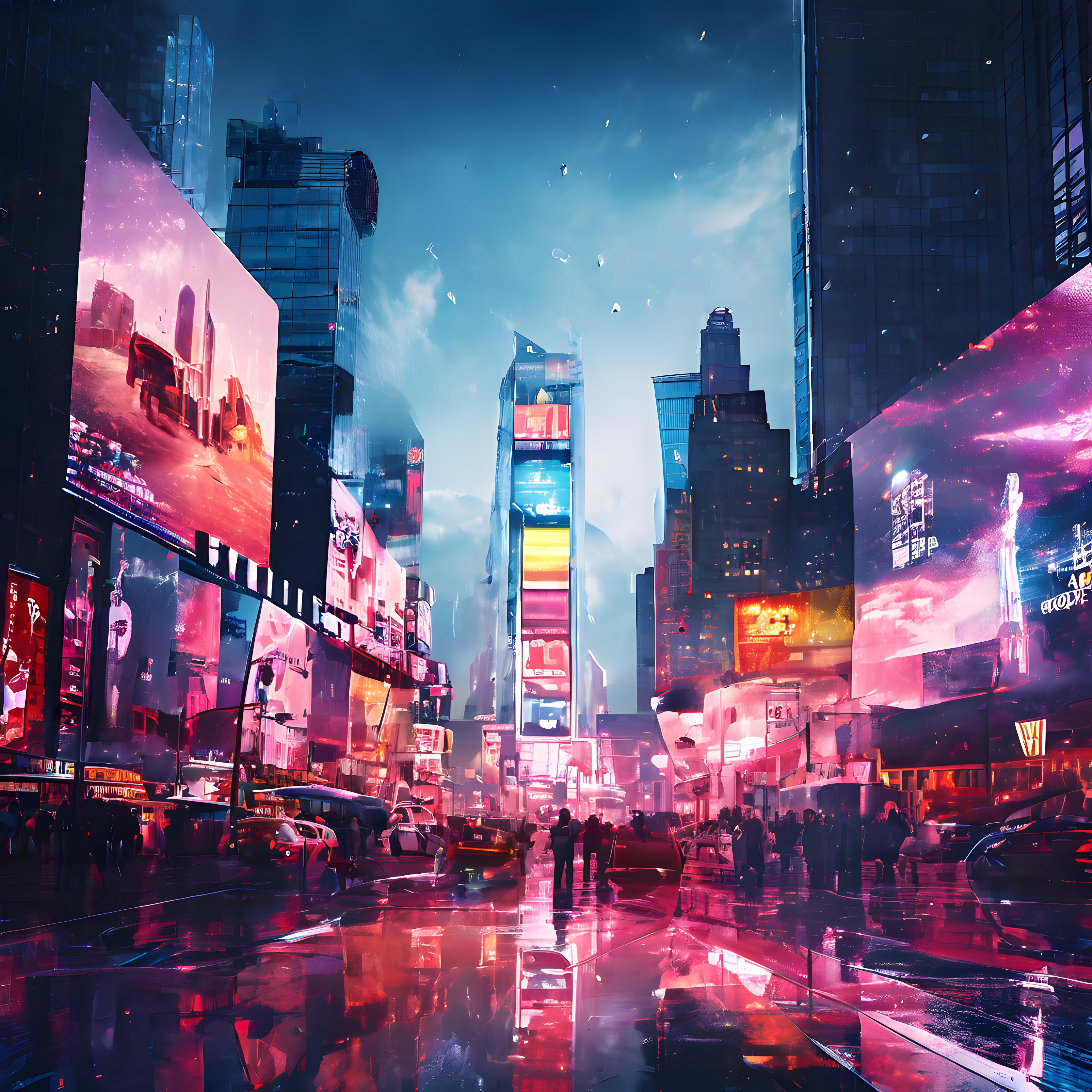 Yağmurlu Gelecek Şehrinde Neon Işıklar ve Cyberpunk Metropol Atmosferi