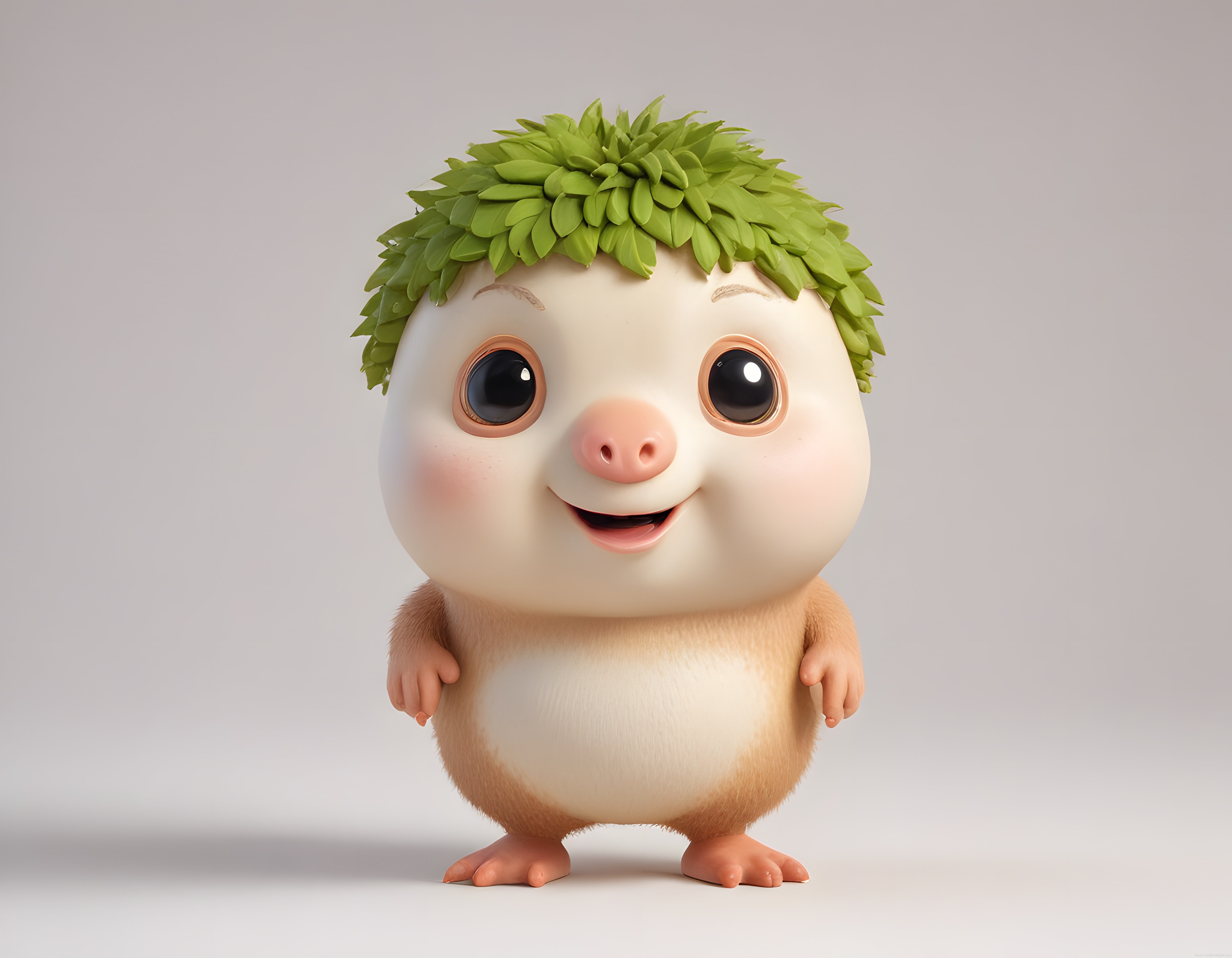 Yaprak Saçlı Sevimli Masal Karakteri ve Çocuklara Özel 3D Animasyon