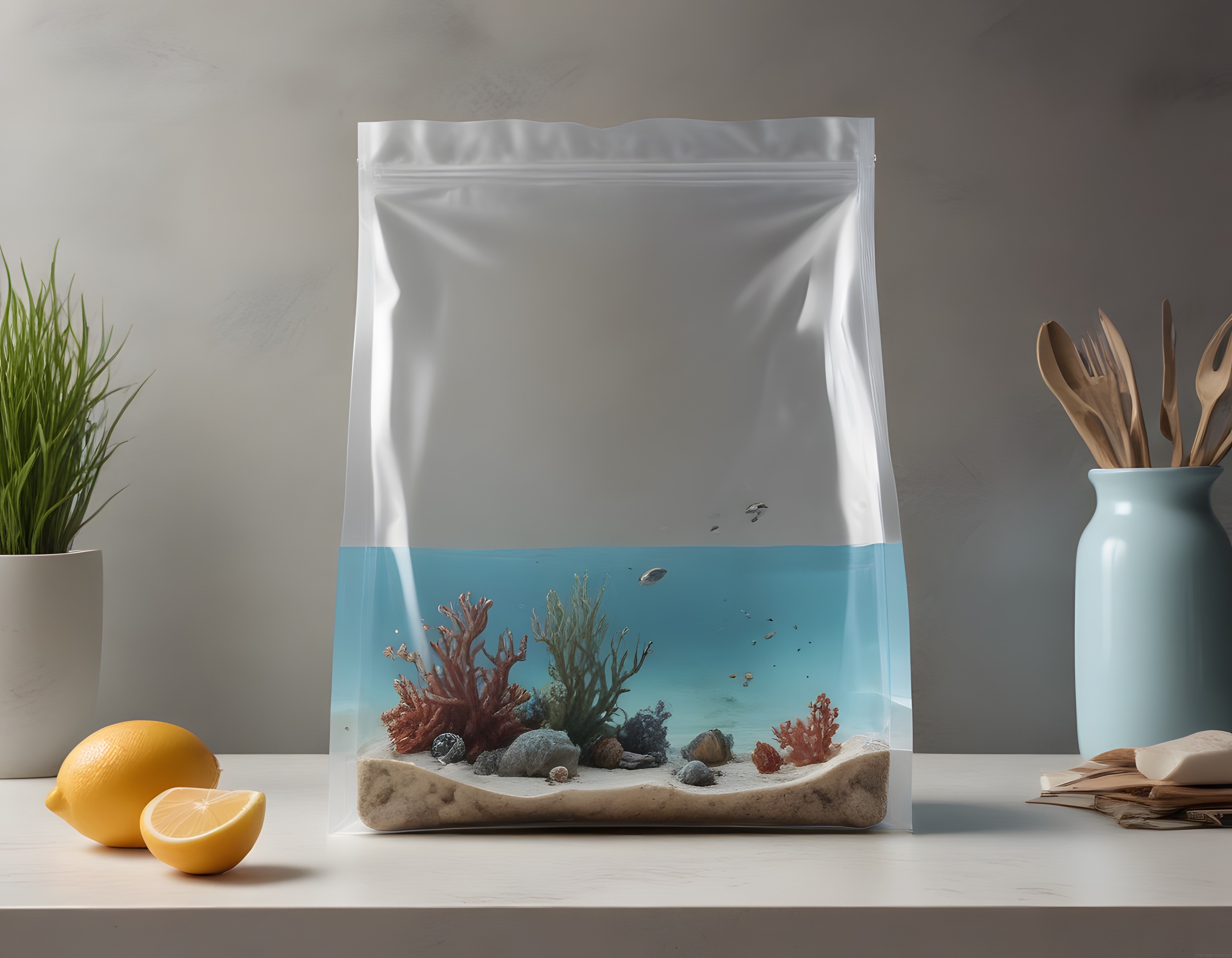 Yaratıcı Su Altı Temalı Ambalaj Tasarımı ve Minimal Mutfak Dekoru