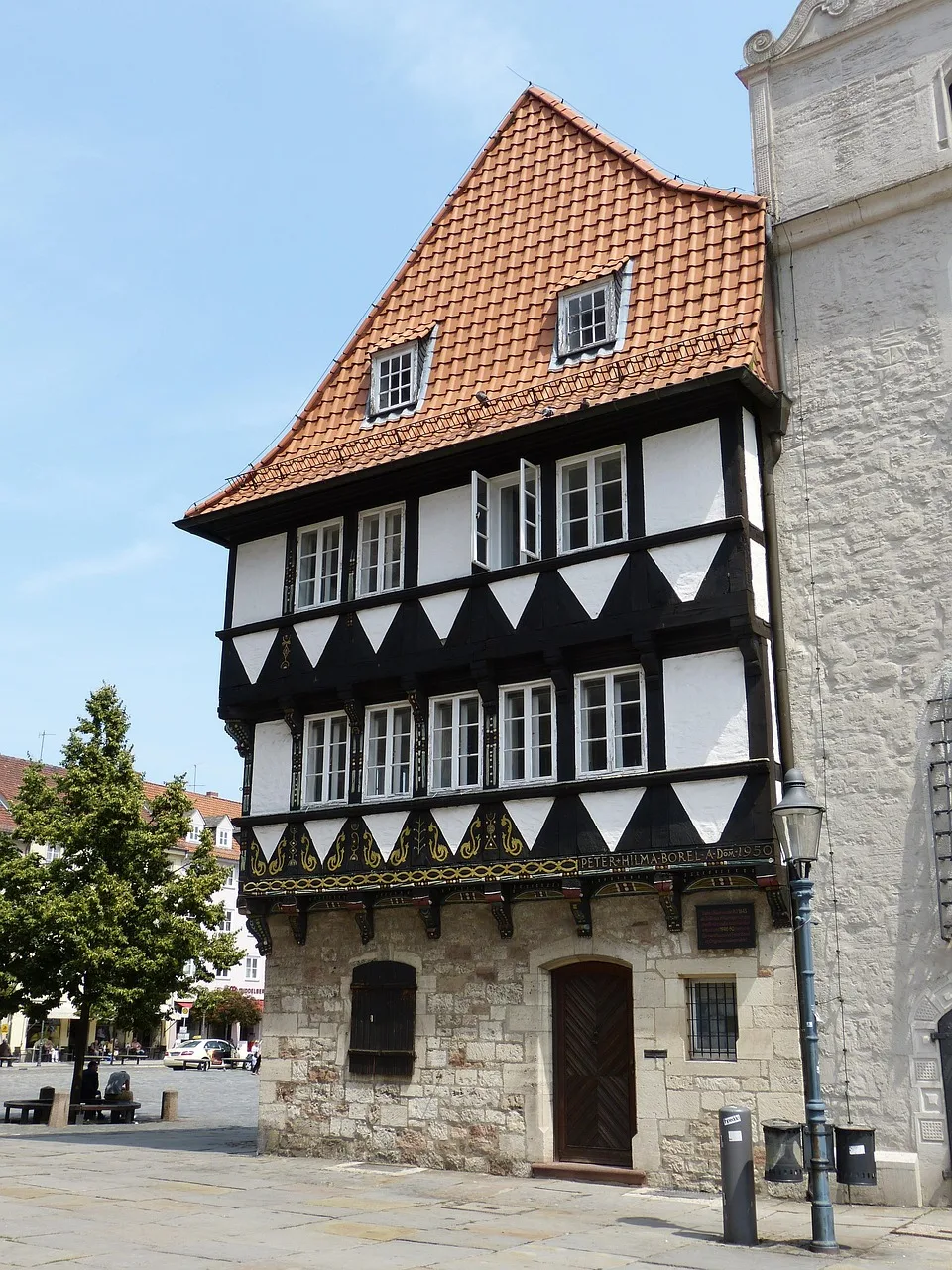 Yarı ahşap tarihi ev cephesi - Braunschweig