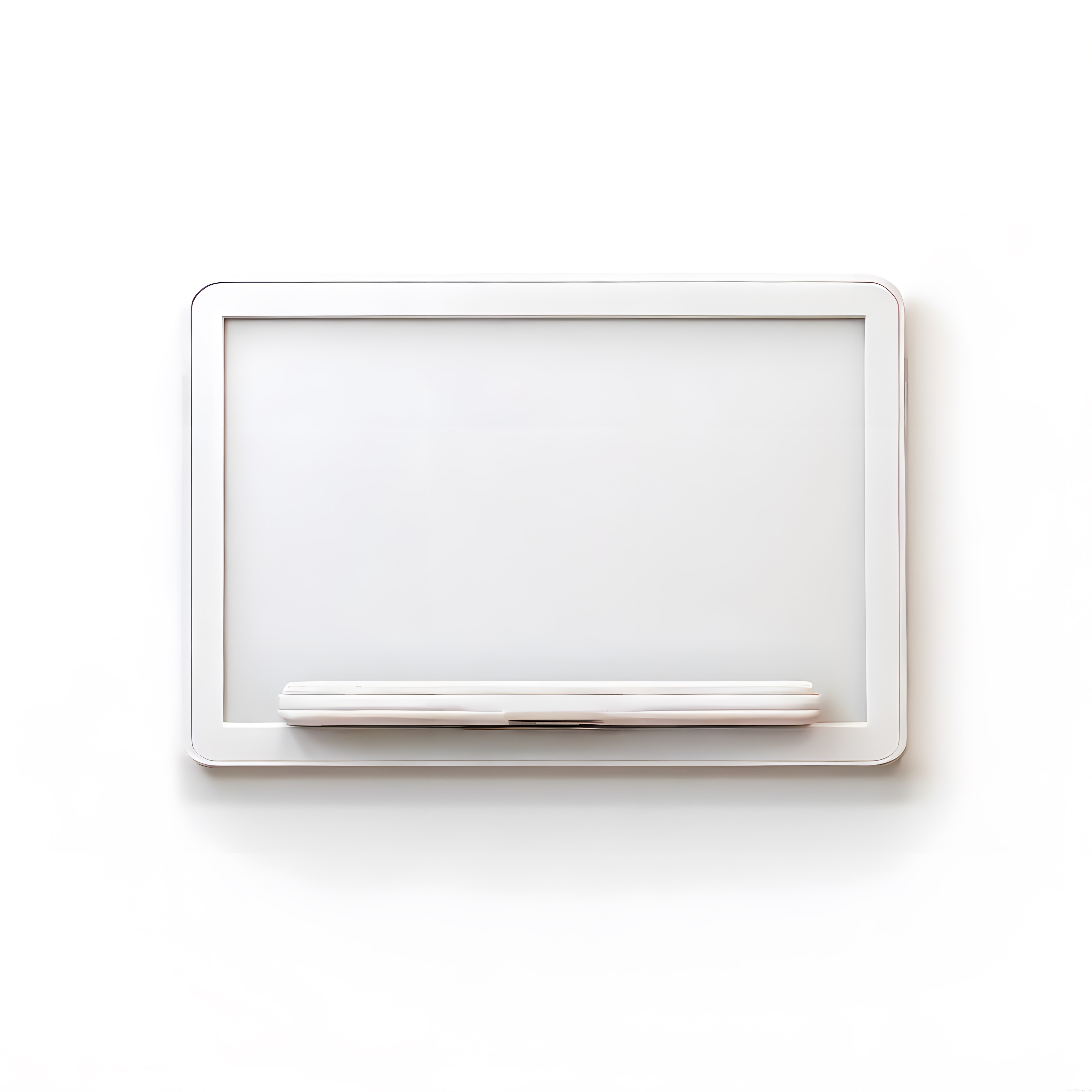 Yatay beyaz tablet bilgisayar ve dijital kalem, minimalist ürün tanıtımı