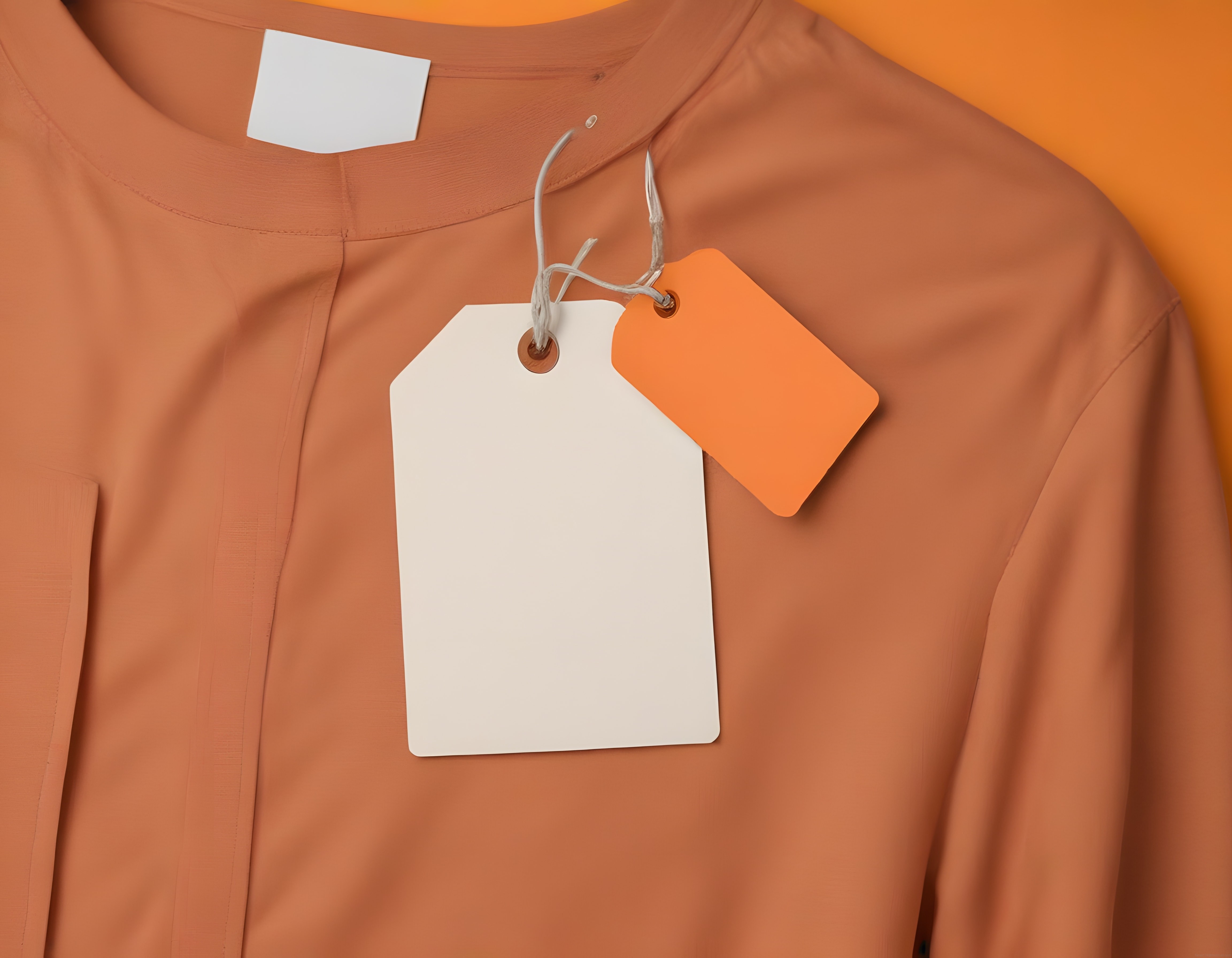 Yavruağzı Renkli Sweatshirt ve Boş Fiyat Etiketleri Mockup Görseli