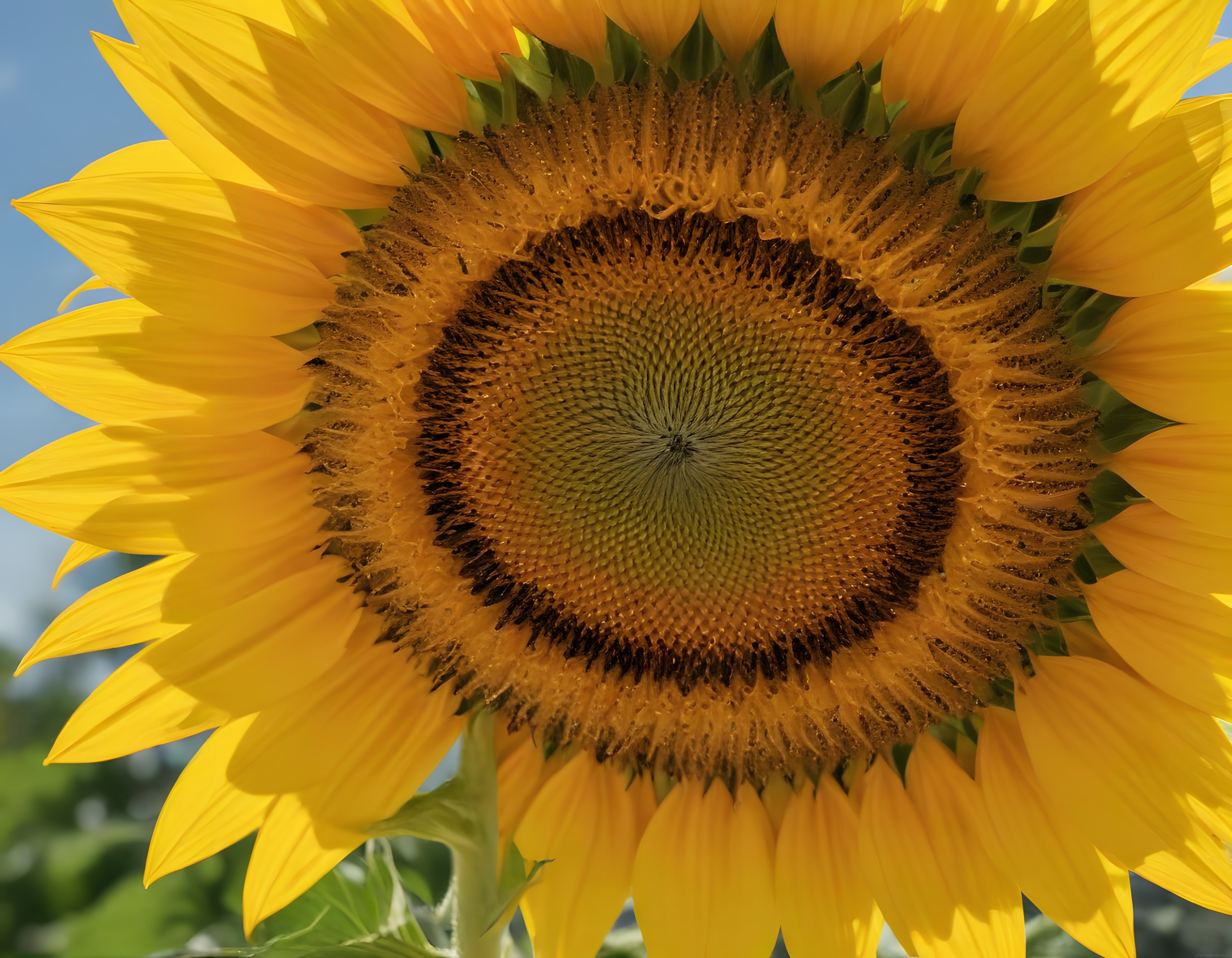 Yaz Gününde Mavi Gökyüzüne Karşı Açan Canlı Sarı Ayçiçeği Makro Fotoğrafı