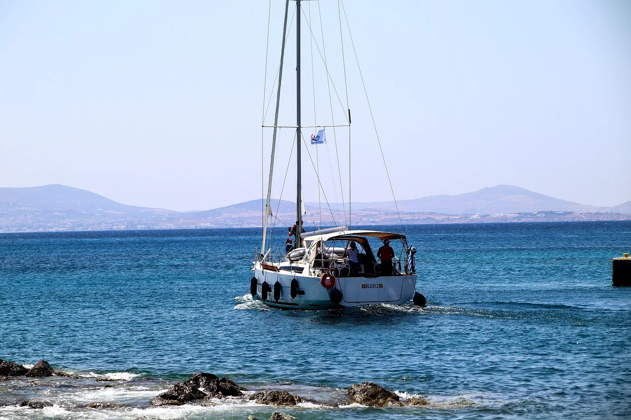 Yelkenli yat deniz manzarası - Akdeniz seyahati