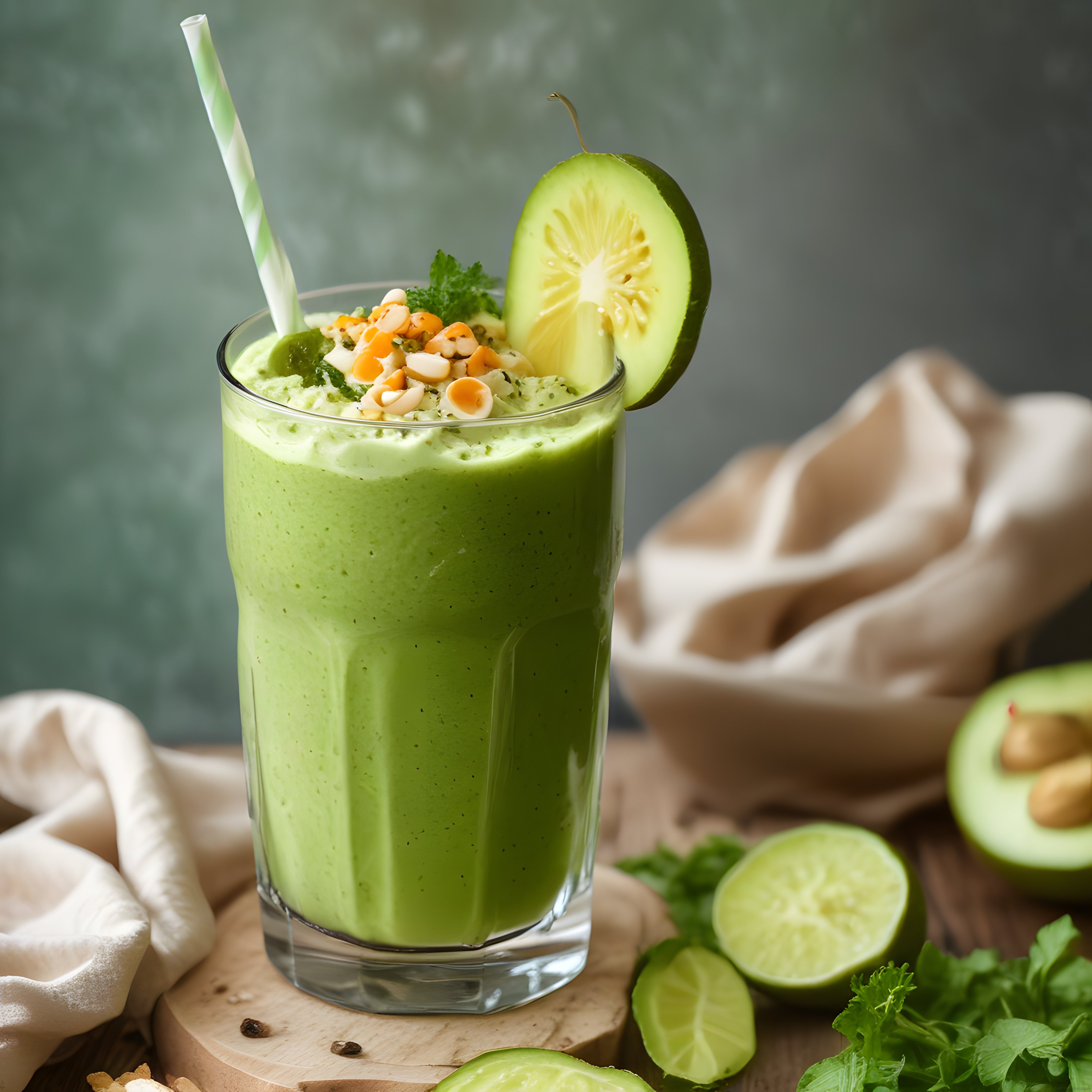 Yeşil Detoks Smoothie: Avokado ve Salatalıklı Ev Yapımı Sağlıklı İçecek Tarifi