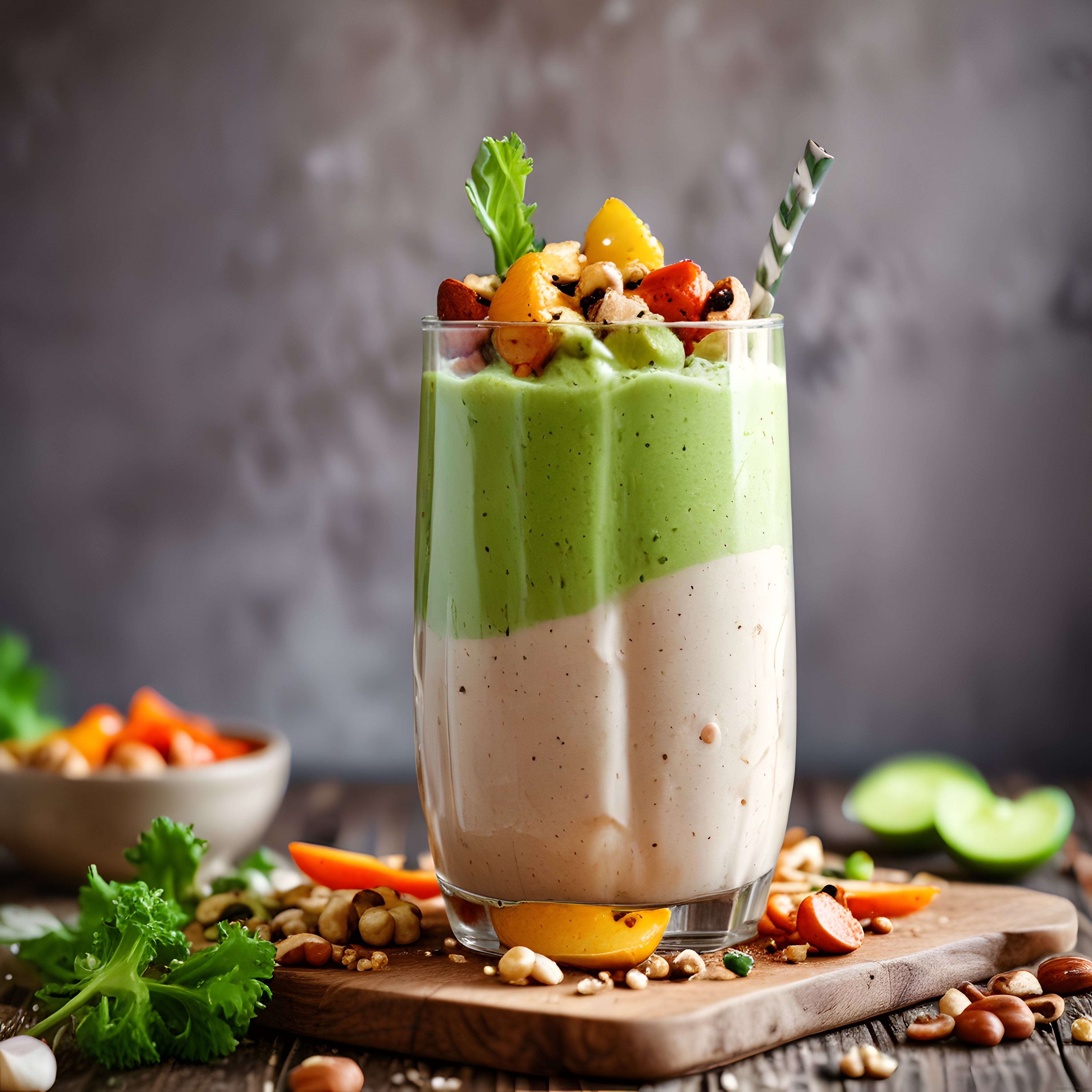 Yeşil Detox Smoothie ve Taze Meyvelerle Enerji Veren Kahvaltı