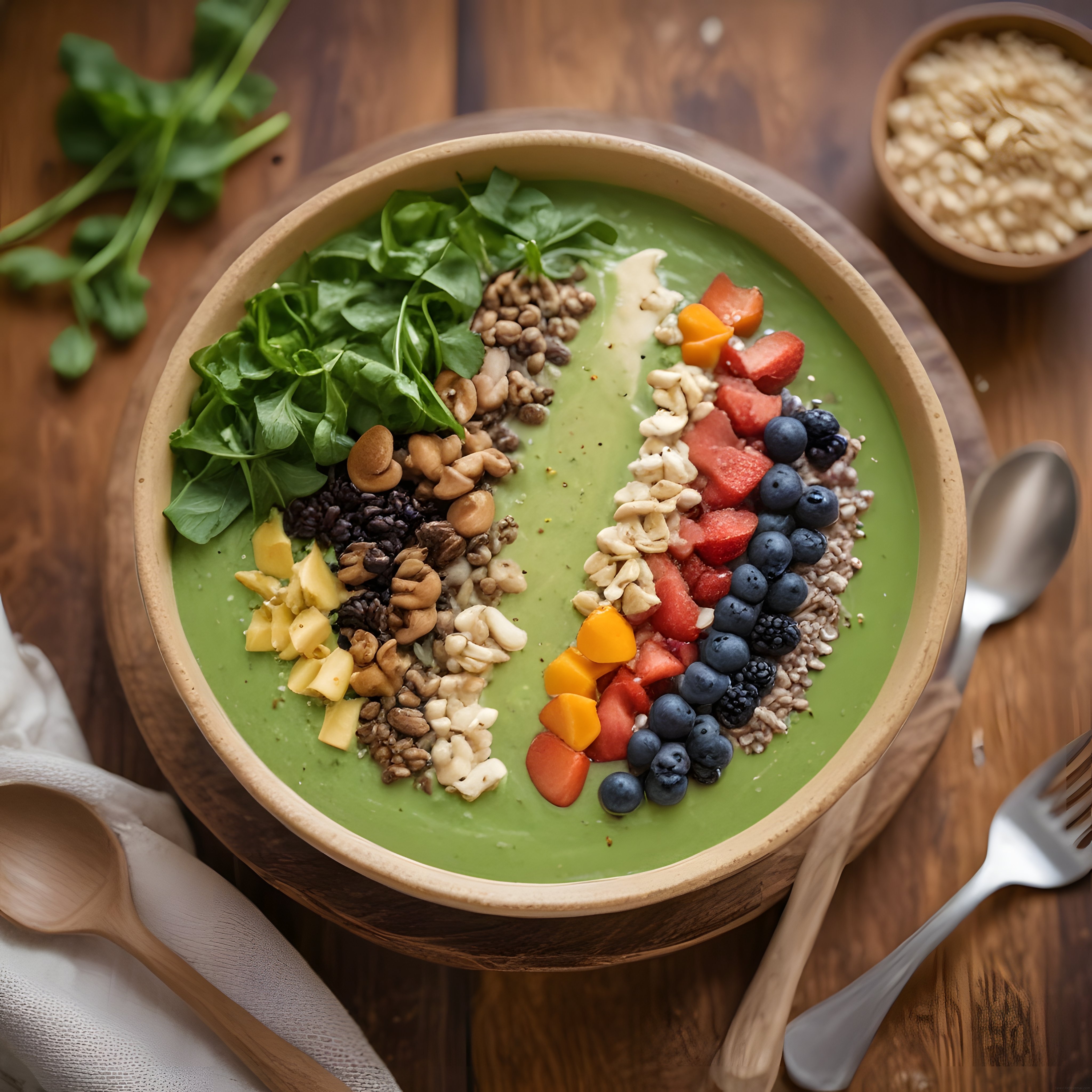 Yeşil Smoothie Bowl: Yaban Mersini, Mango ve Kuruyemişlerle Besleyici Kahvaltı