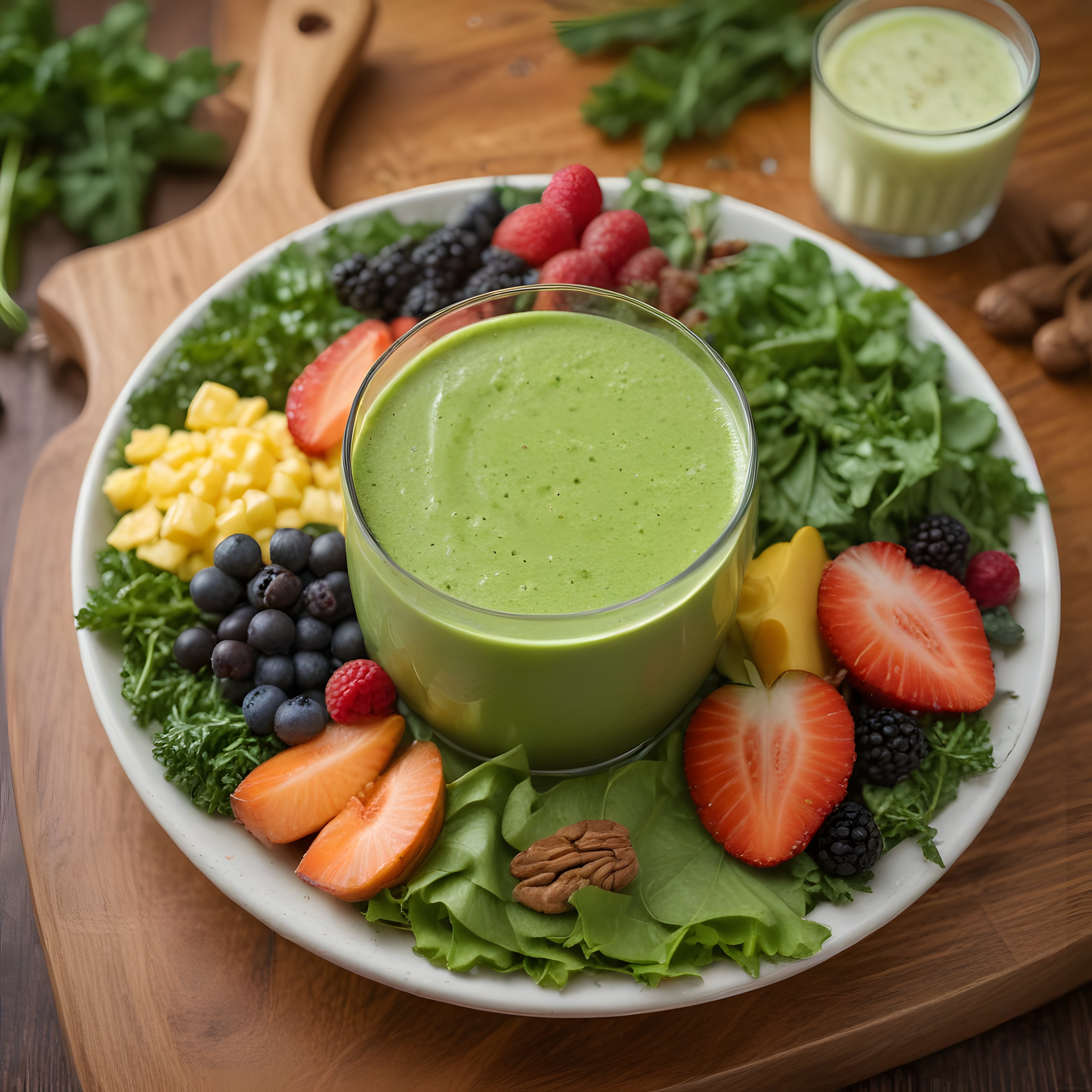 Yeşil Smoothie Kasesi: Taze Meyveler ve Süper Gıdalarla Sağlıklı Kahvaltı