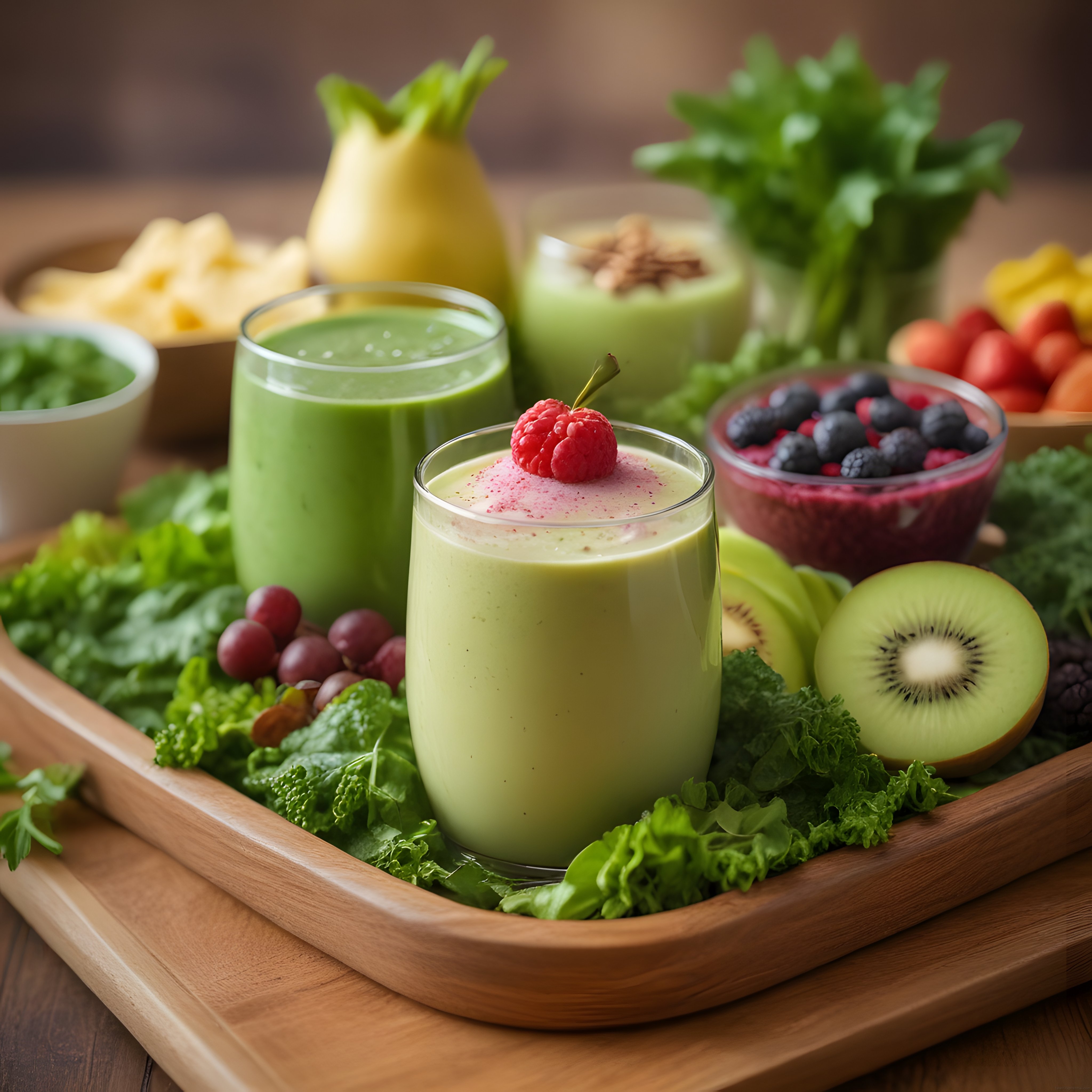 Yeşil Smoothie: Kivi, Ahududu ve Taze Ispanakla Besleyici Detoks İçeceği