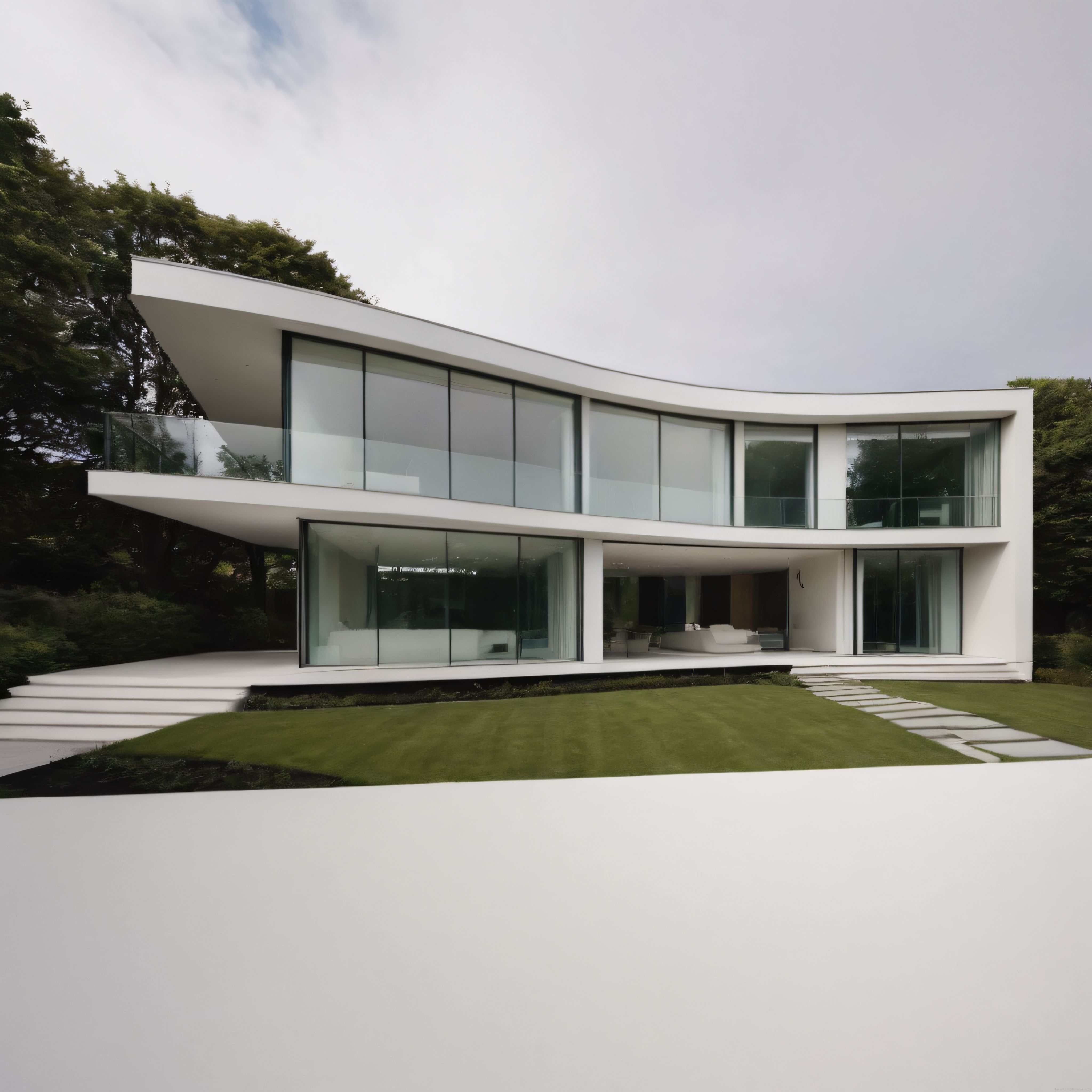 Yeşilin İçinde Gömülü, Cam ve Betonla Dans Eden Çağdaş Bir Villa Tasarımı
