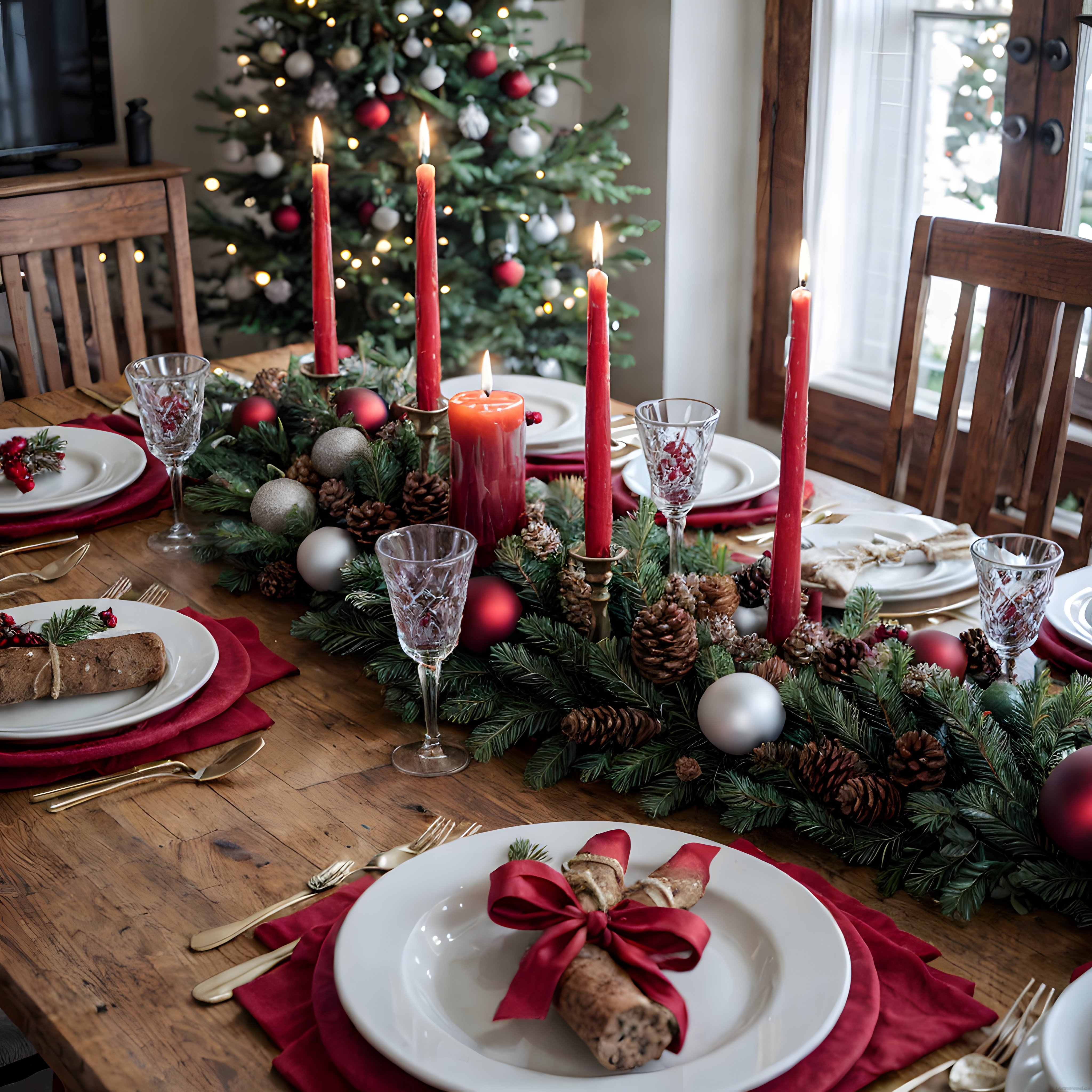 Yılbaşı Akşam Yemeği Masası: Sıcak Mum Işığında Şık ve Festive Sofra Düzeni