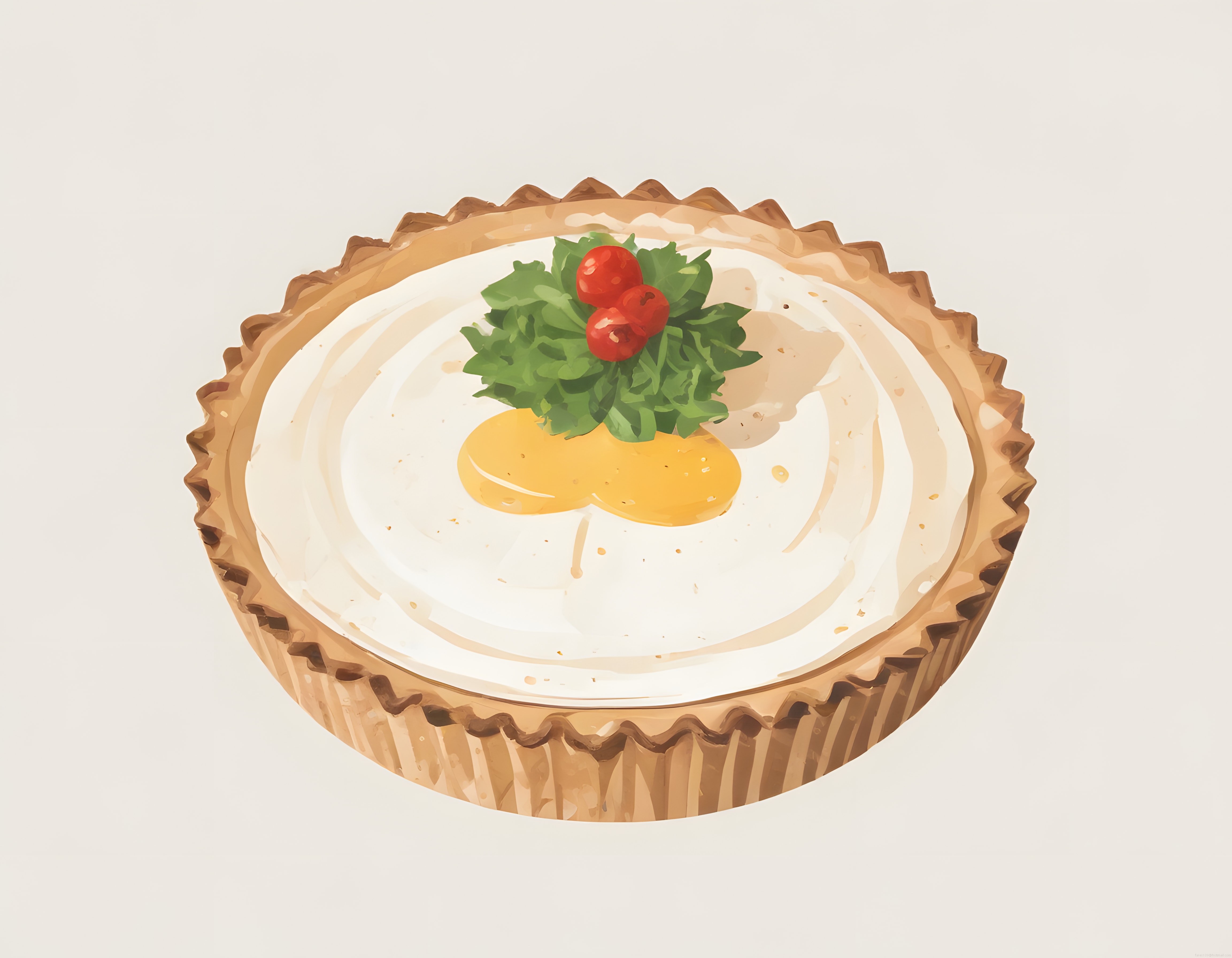 Yılbaşı Temalı Beyaz Krema Kaplı Cheesecake ve Taze Orman Meyveleri