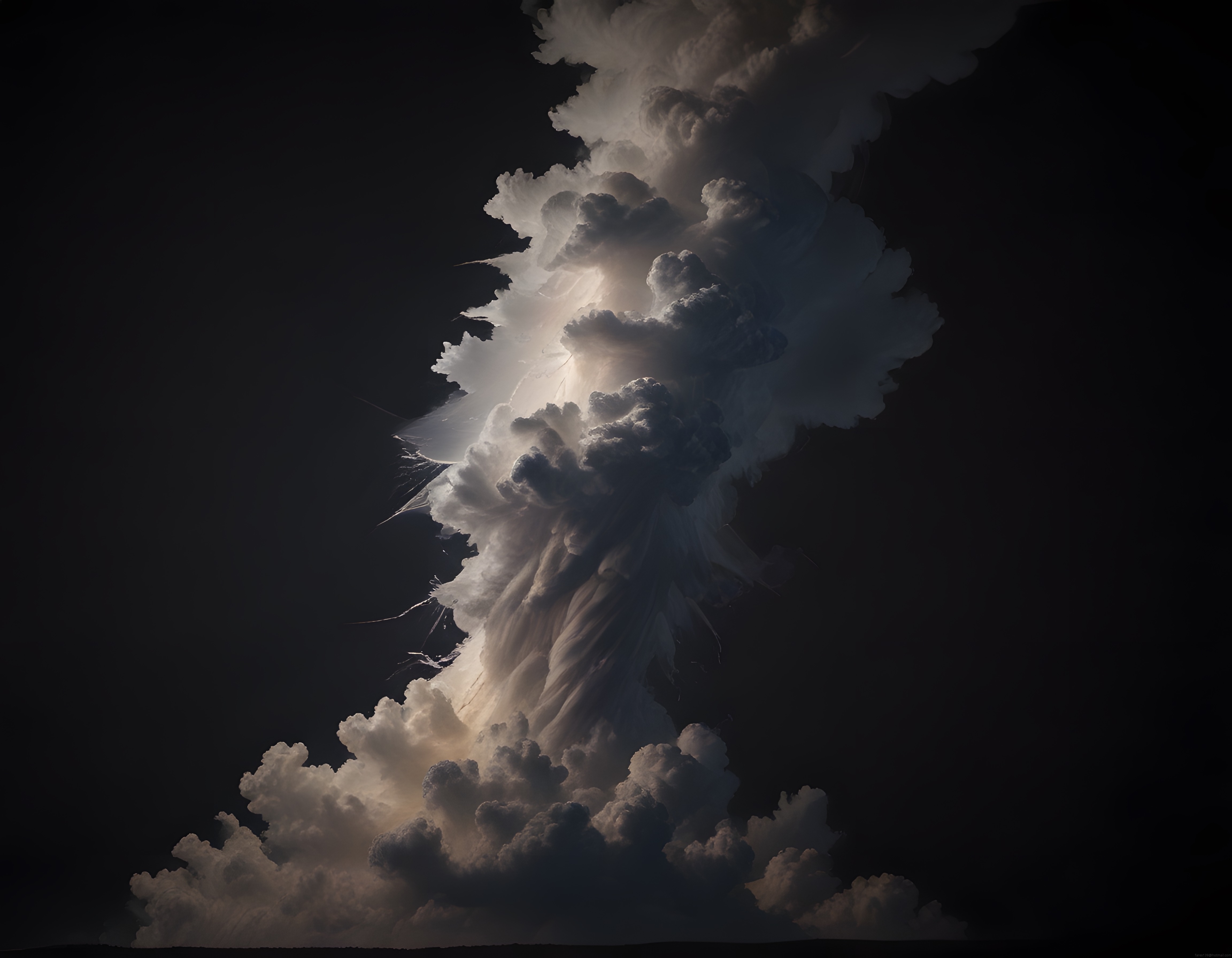 Yıldırımlarla Aydınlanan Devasa Kümülonimbus Fırtına Bulutları Manzarası