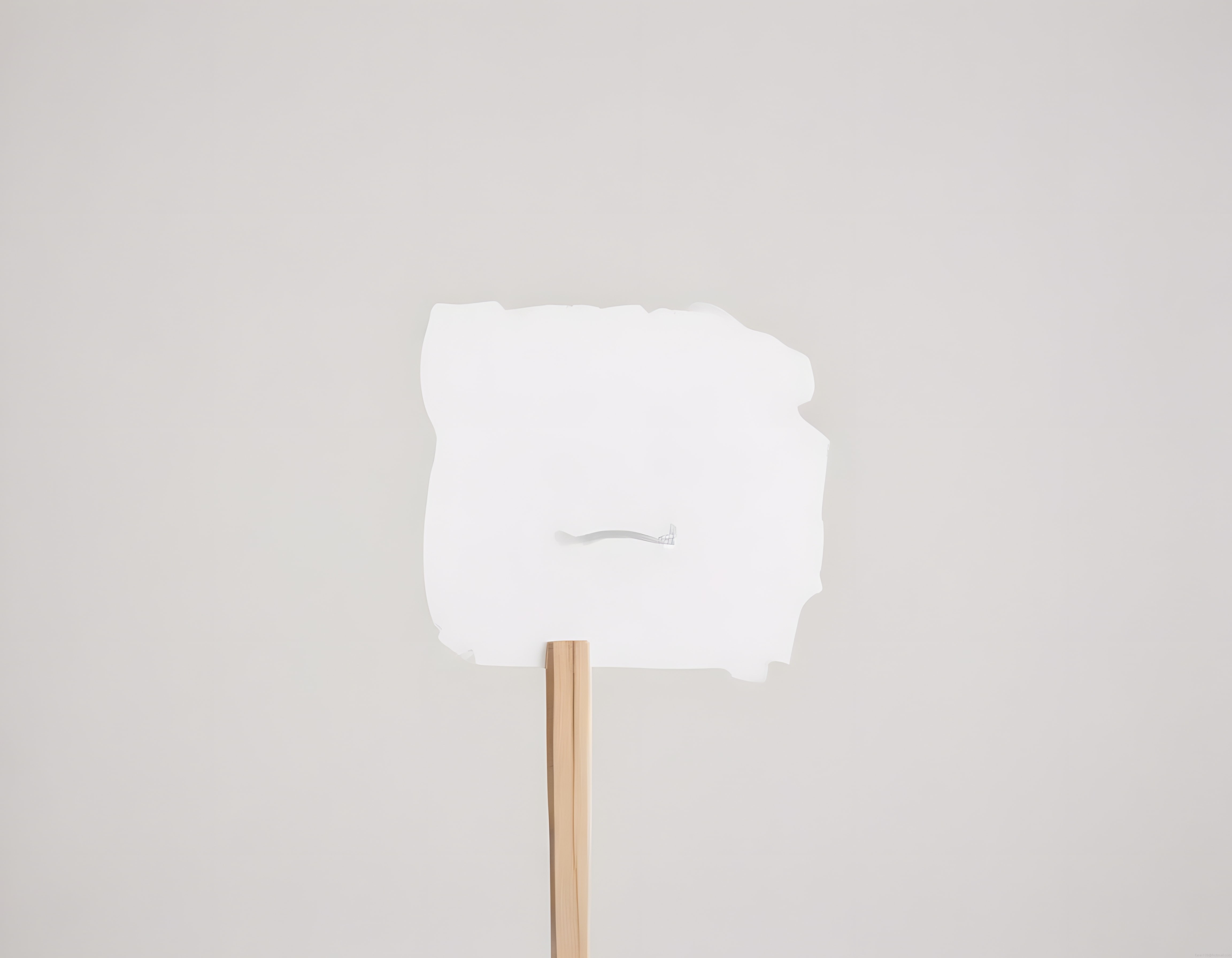 Yırtık Beyaz Kağıt ve Ahşap Çubuk Üzerine Minimalist Sanatsal Düzenleme