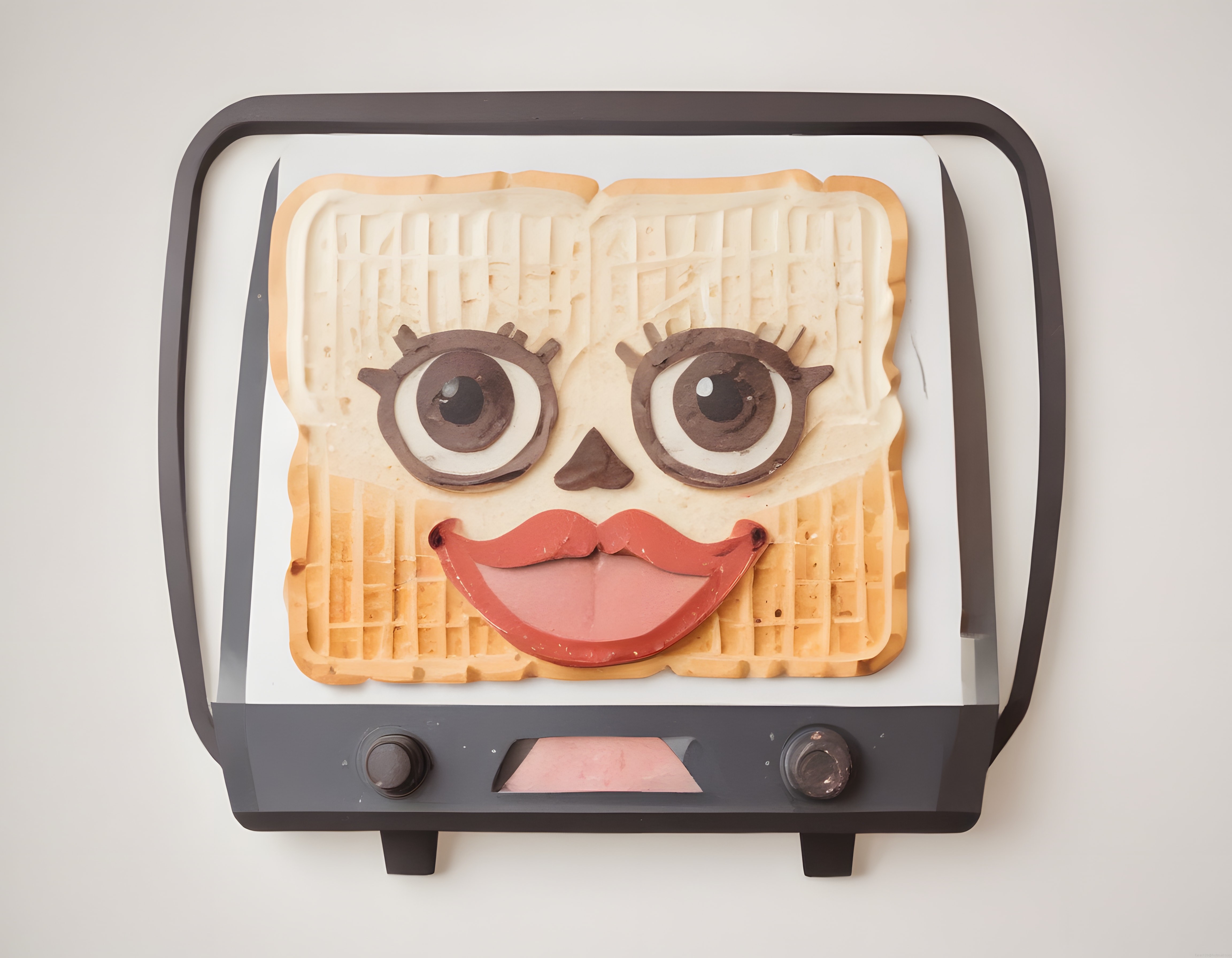 Yiyeceklerden Oluşturulmuş Sünger Bob Temalı Tost Makinesi Heykeli
