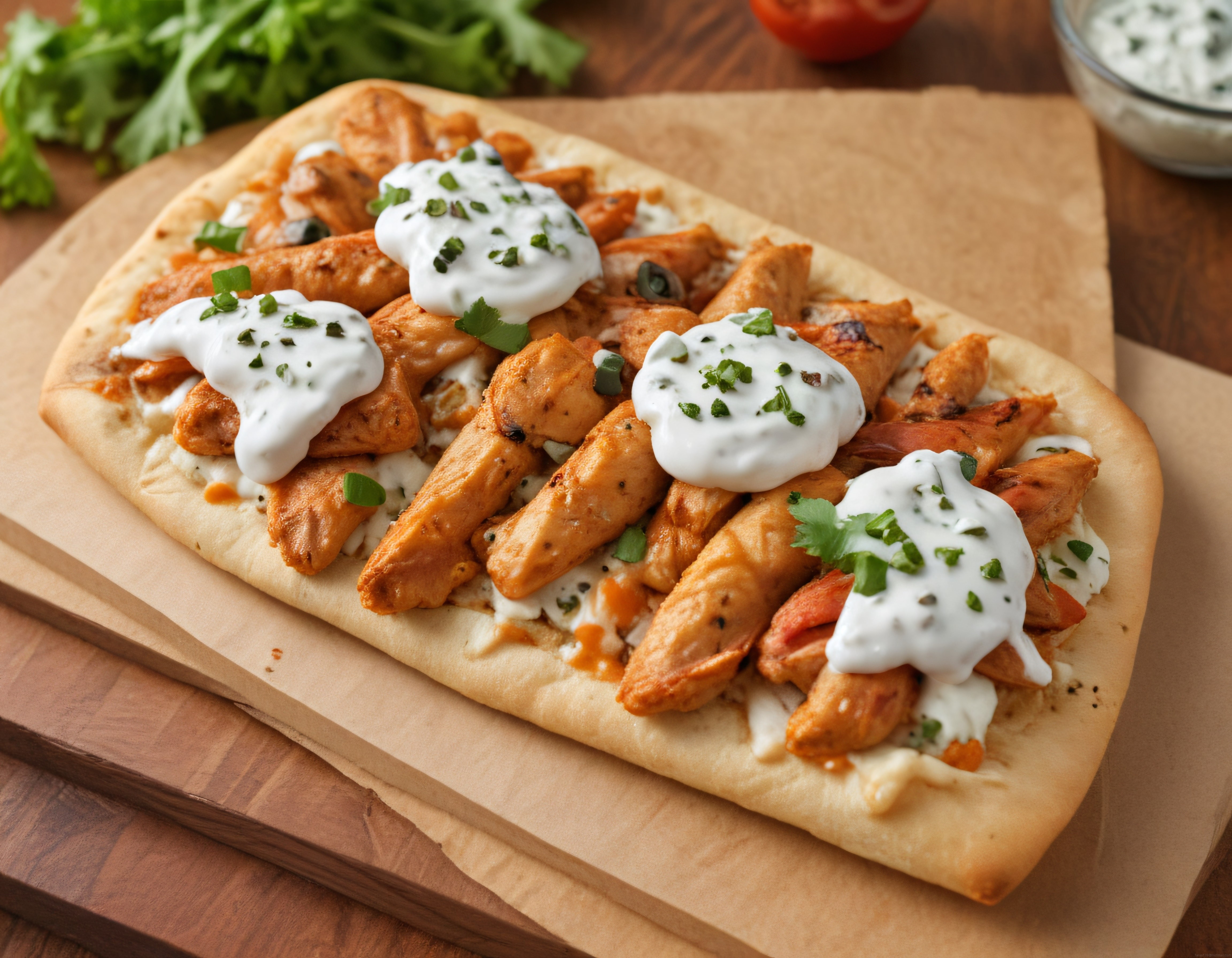 Yoğurtlu Tavuklu Pizza Tarifi: Taze Otlar ve Kremalı Sosla Nefis Sunum