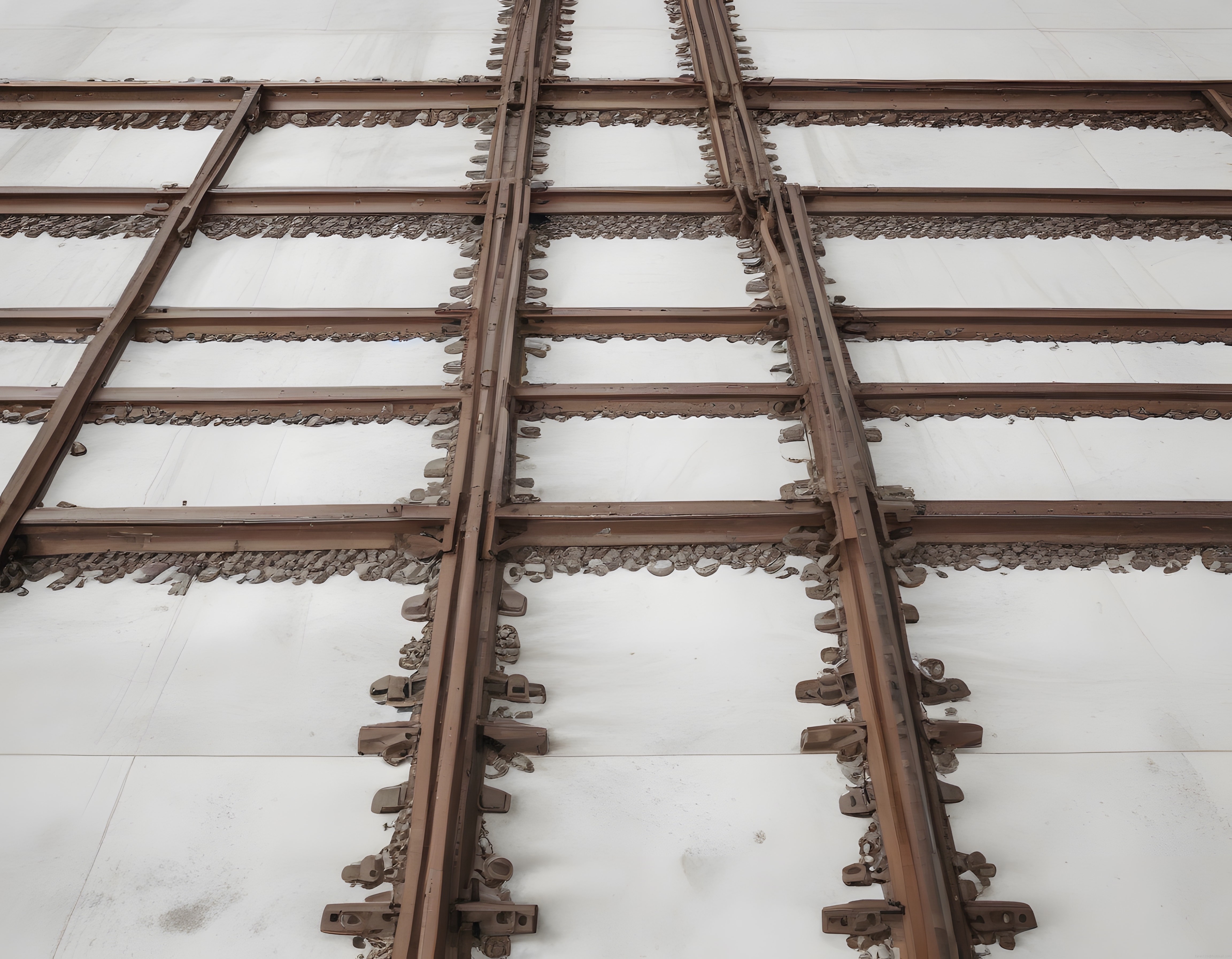 Yukarıdan Çekilmiş Endüstriyel Metal Kiriş ve Bağlantı Detayları