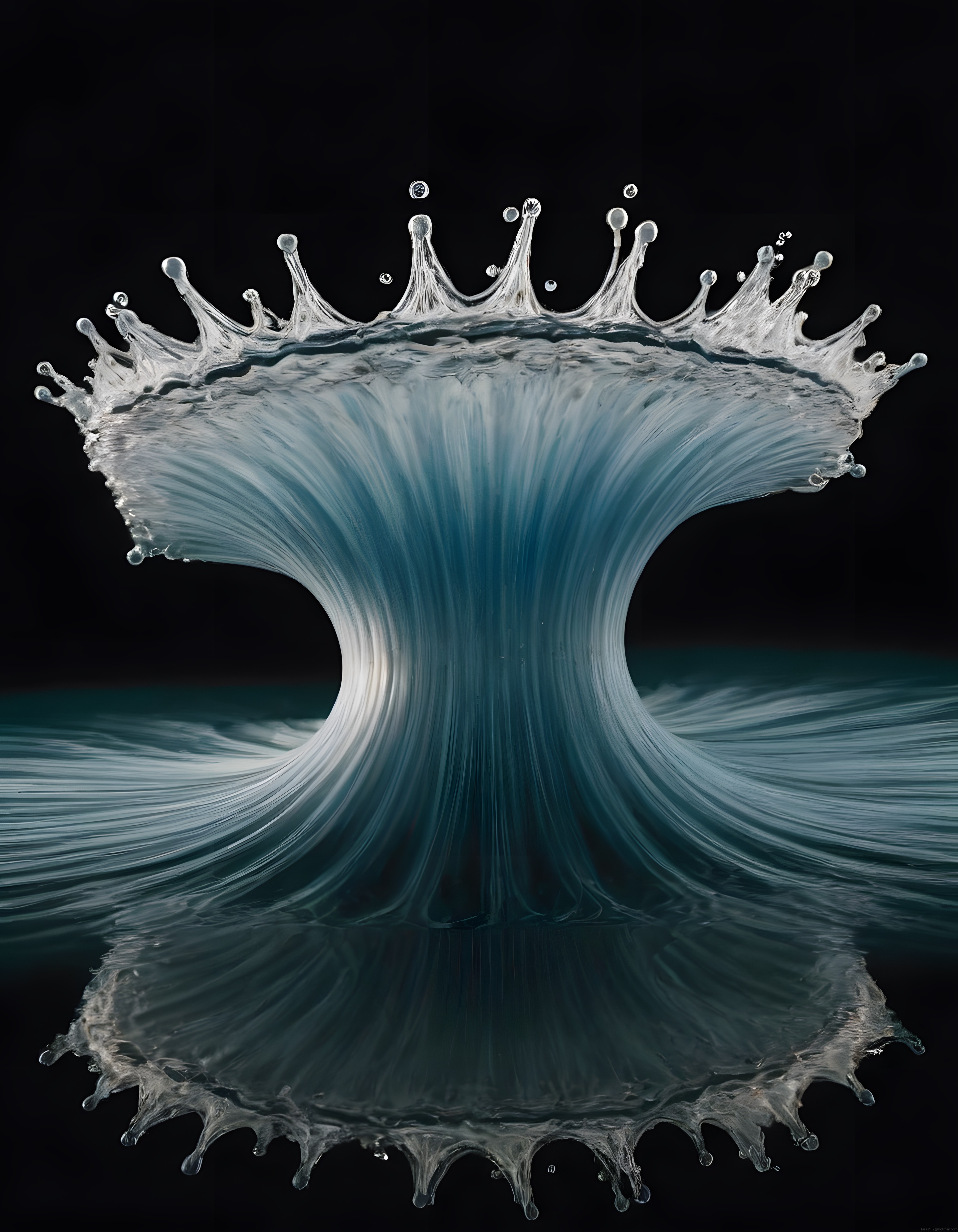 Yüksek Hızlı Su Damlası Fotoğrafçılığında Büyüleyici Taç Şeklinde Sıçrama