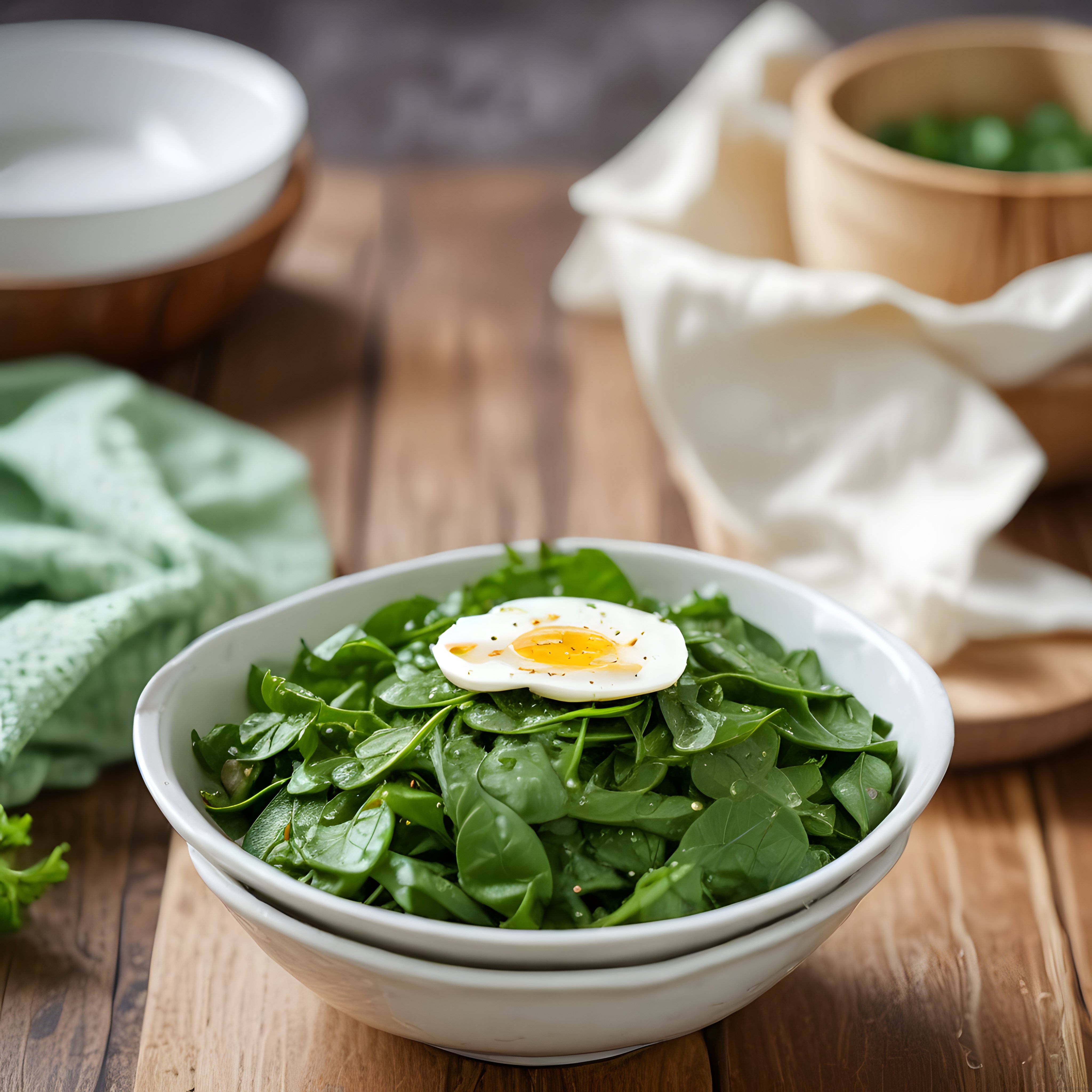Yumurtalı Ispanak Salatası: Sağlıklı Kahvaltı Kasesi ve Taze Yeşillikler