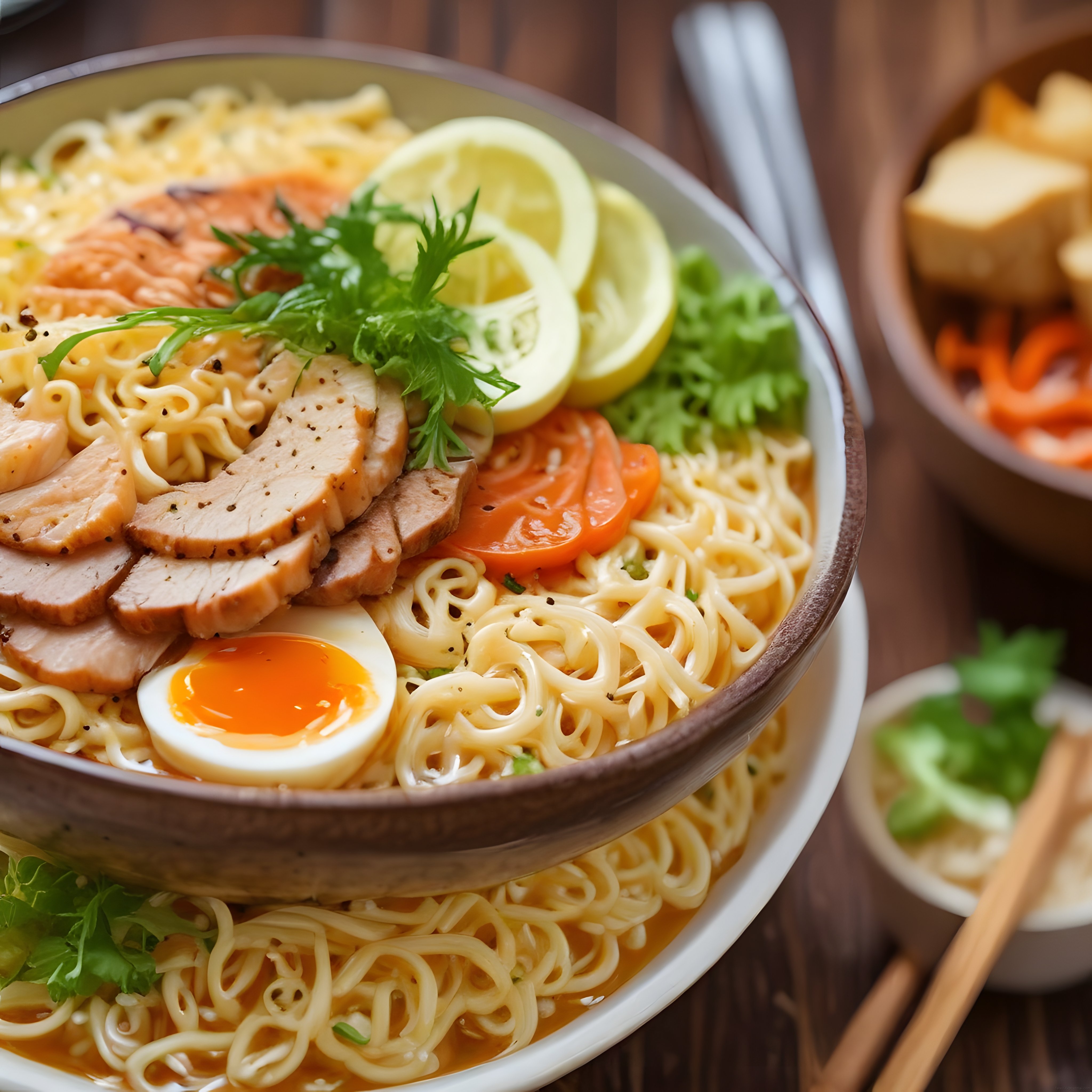 Yumurtalı Tavuklu Ramen Kasesi: Sıcak Çorba ve Erişhte ile Asya Mutfağı