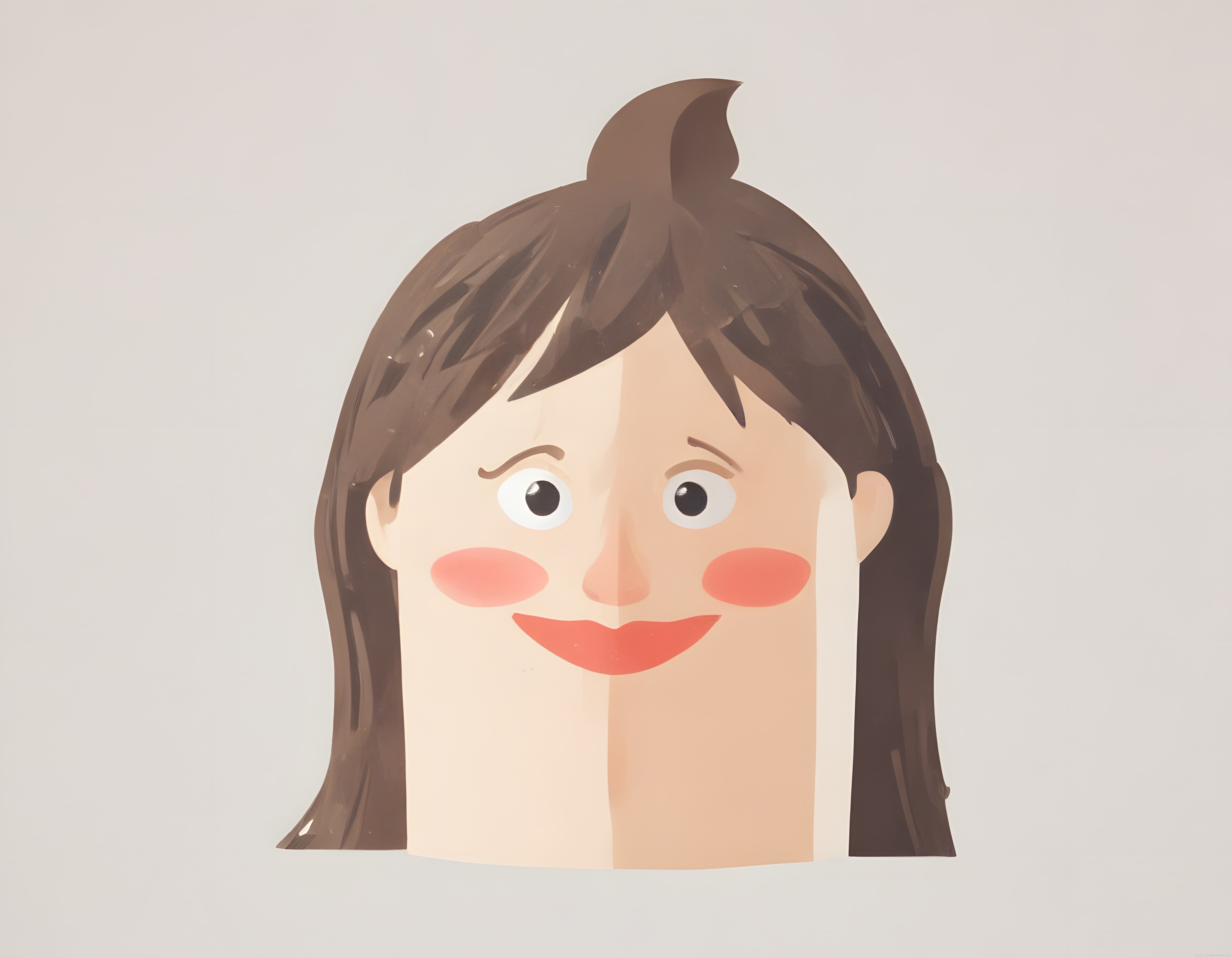 Yumuşak Dokulu Dijital Portre: Modern ve Sıcak Tonlarda Kadın İllüstrasyonu