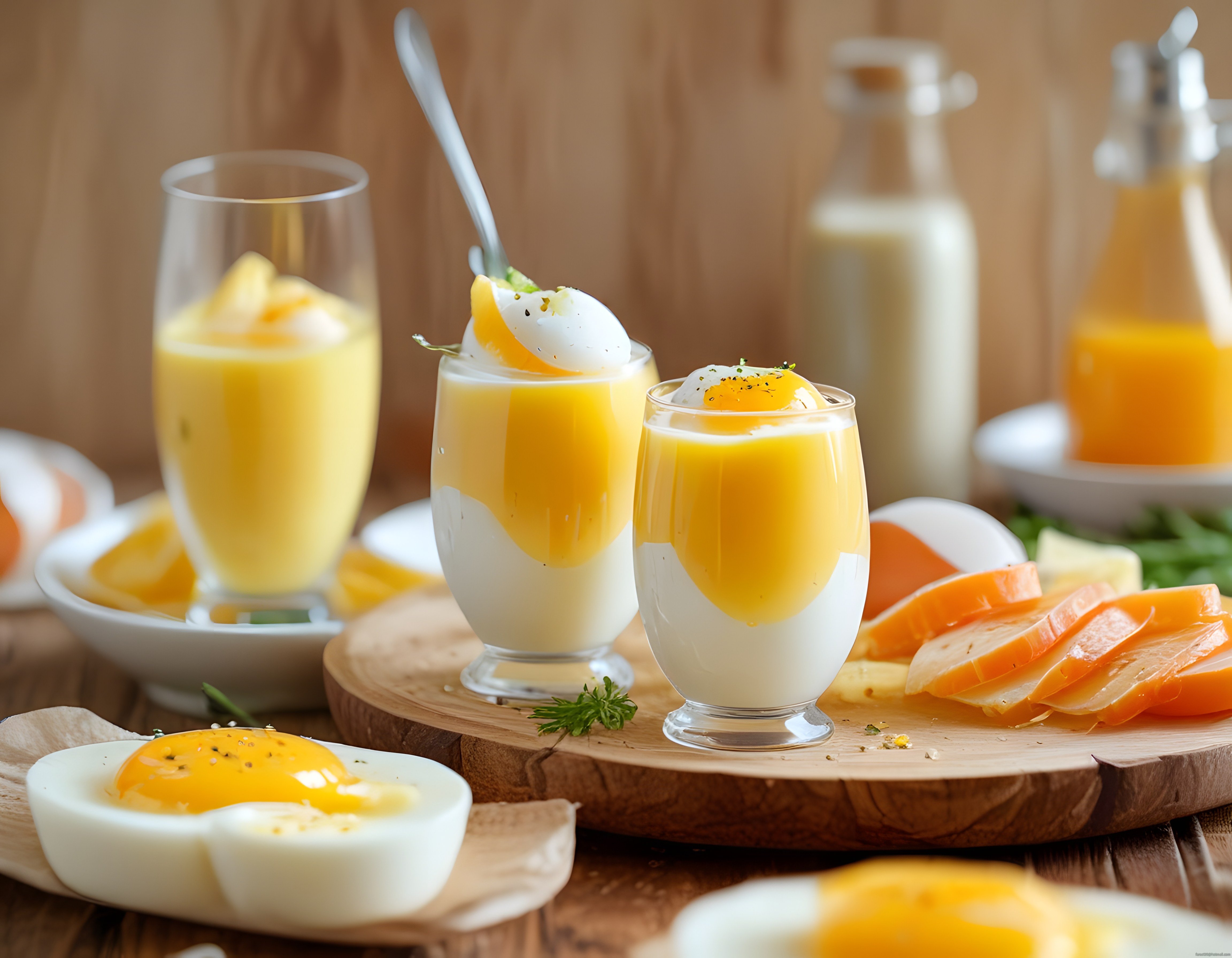 Yumuşak Haşlanmış Yumurtalı Bardakta Kahvaltı: Tahta Sunumda Şık Lezzet