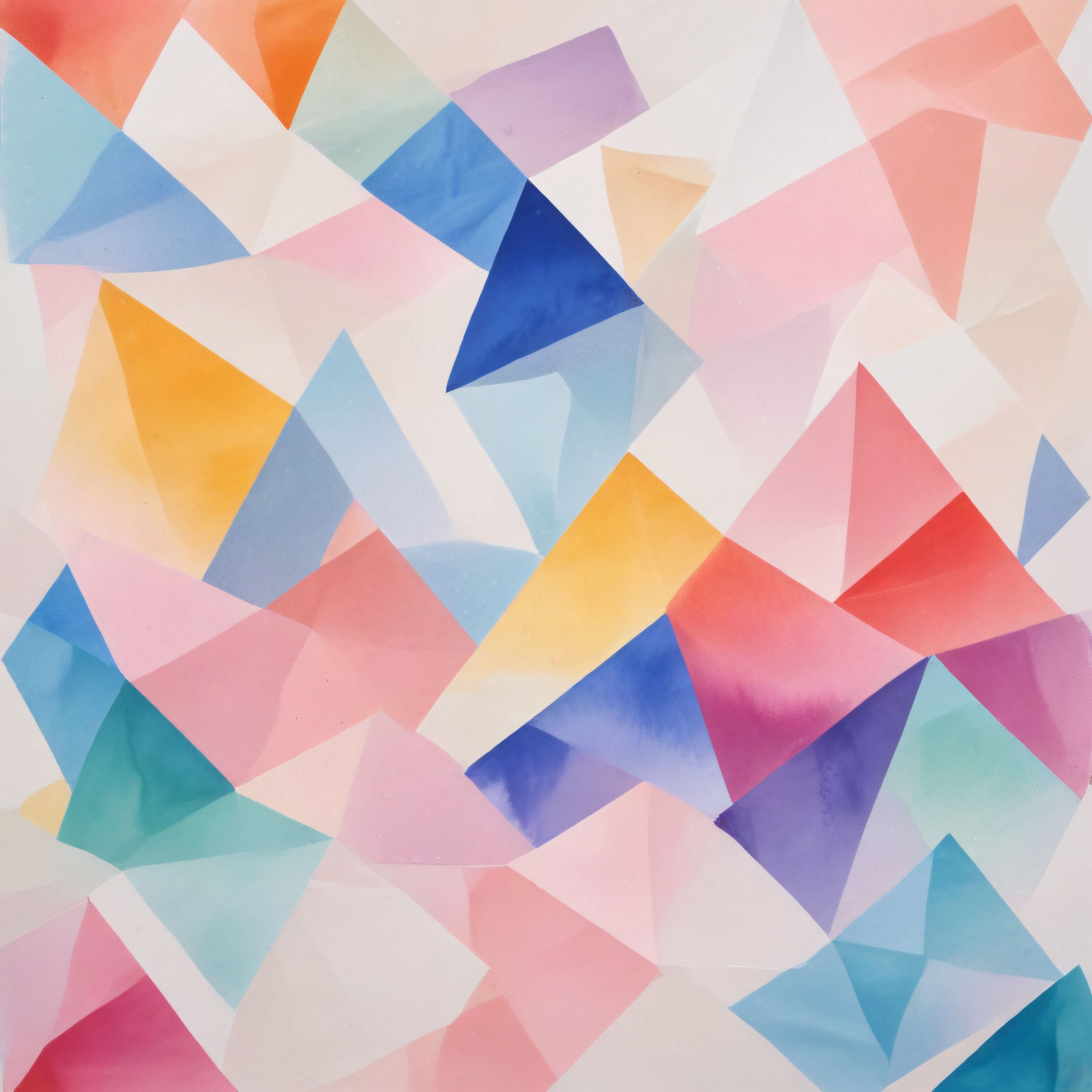 Yumuşak Pastel Tonlarda Soyut Geometrik Desenler ve Renkli Şekiller