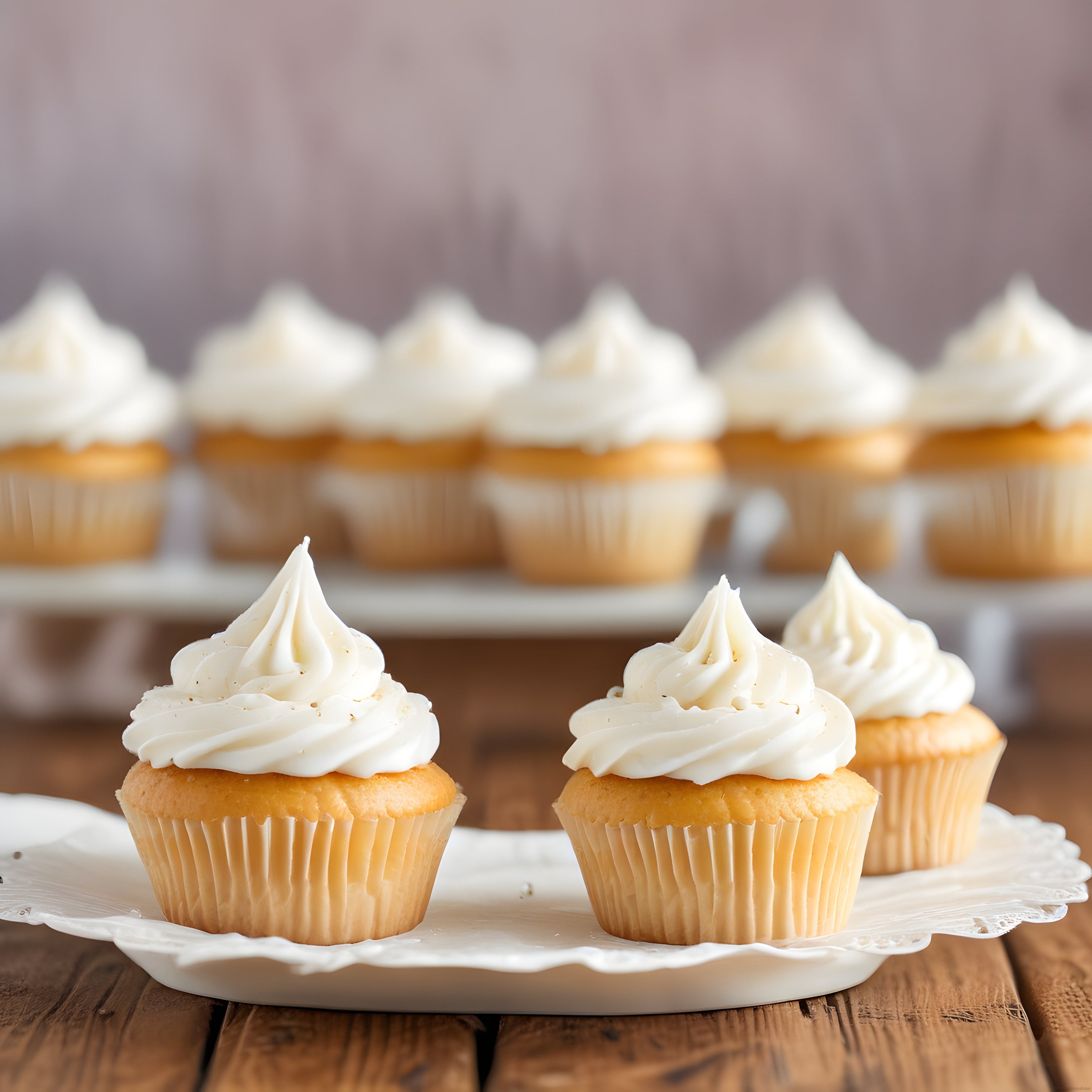 Yumuşak Vanilya Cupcakeler ve Bol Krema Süsleme Detayları