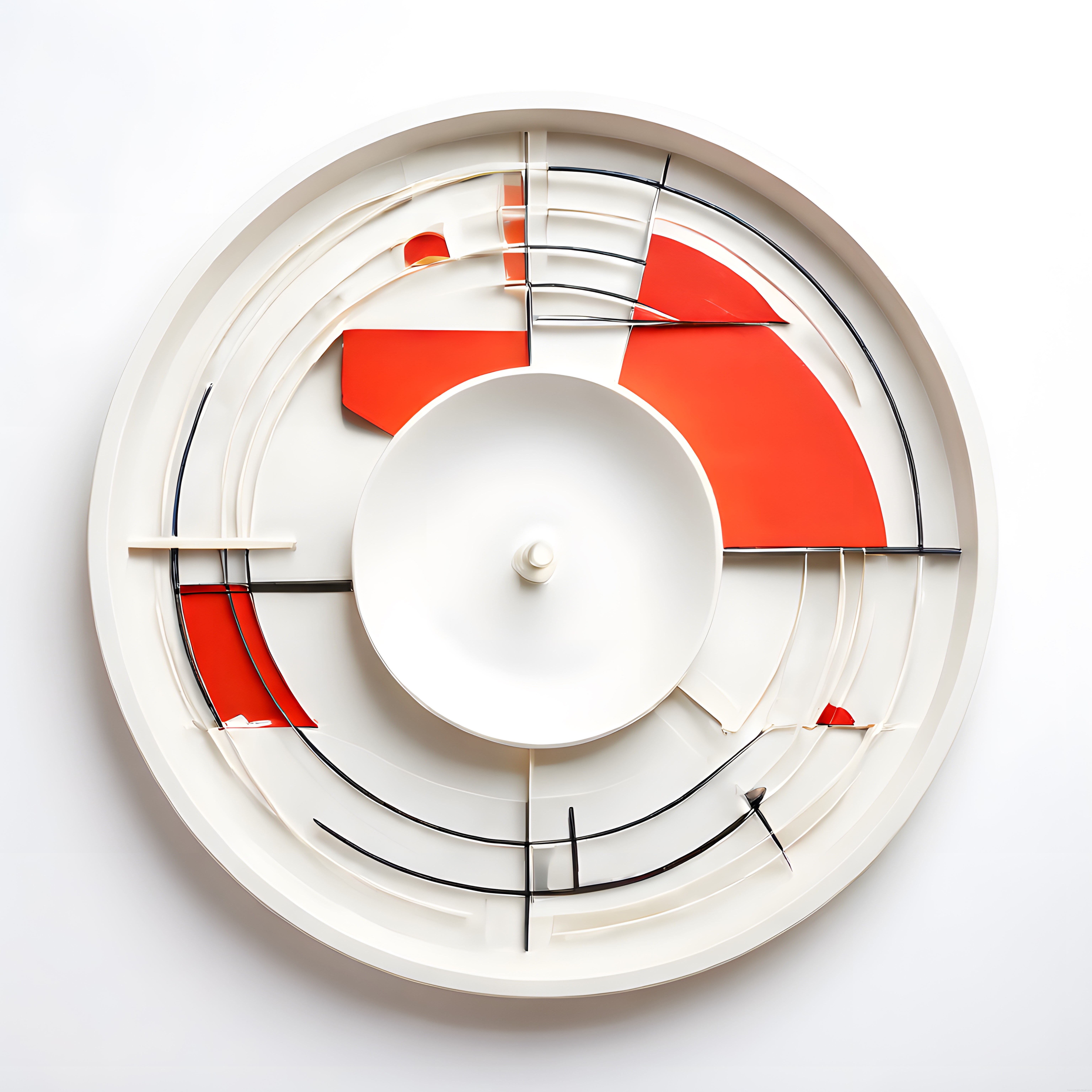 Yuvarlak Formda Geometrik Soyut Duvar Heykeli ve Modern Sanat Eseri