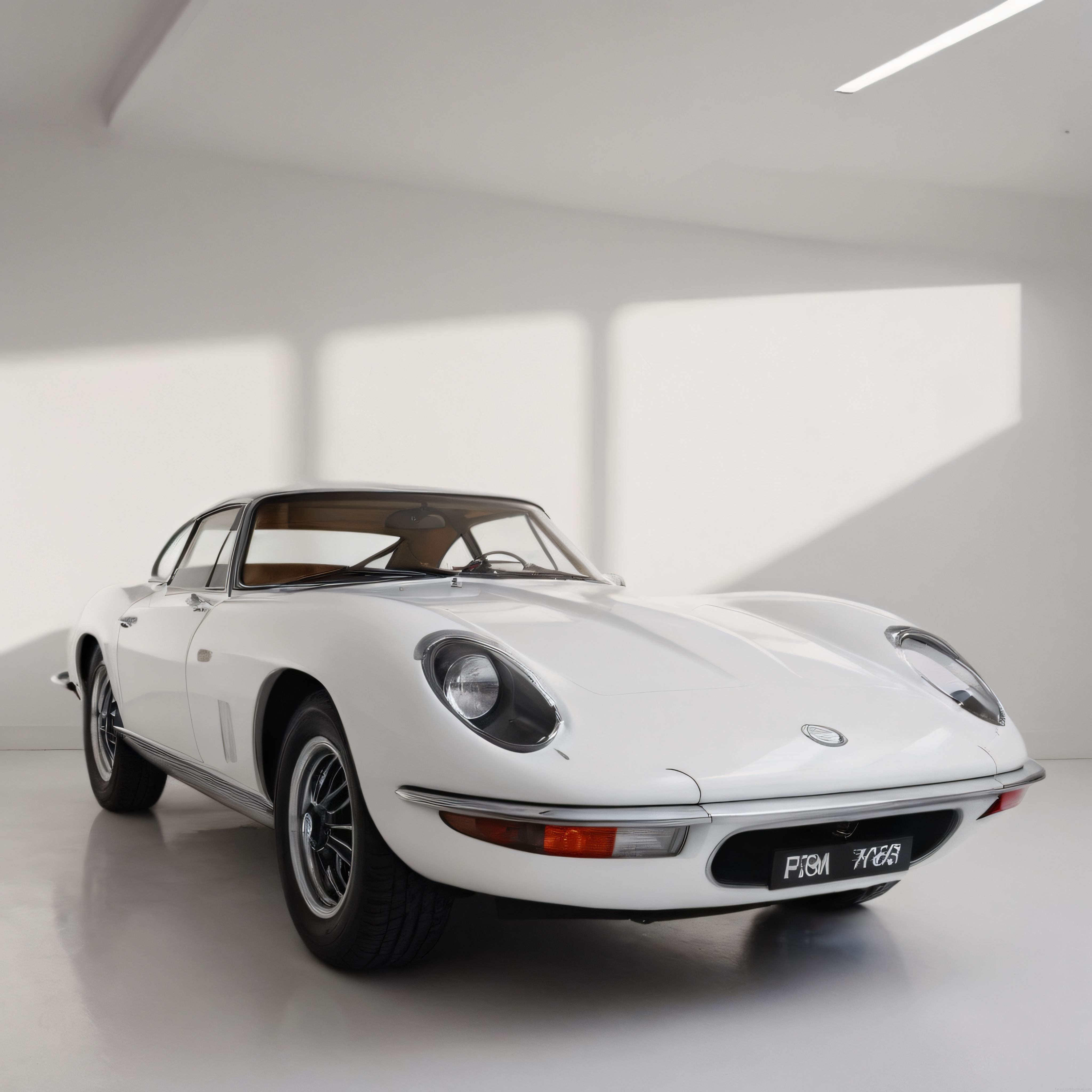 Zamansız Tasarım Beyaz Jaguar E-Type Klasik Spor Araba Stüdyo Fotoğrafı