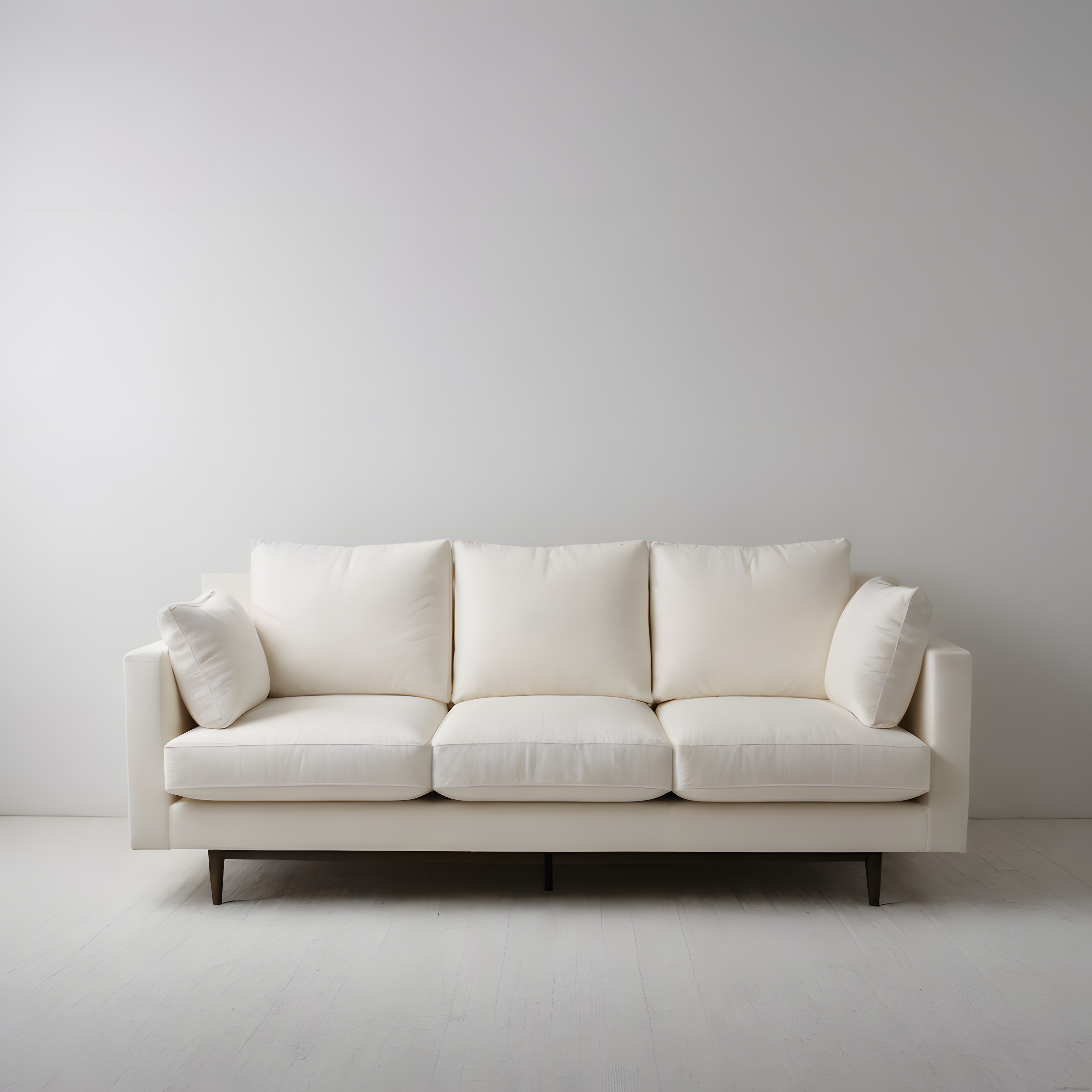Zarif Beyaz Üçlü Kanepe ile Ferah ve Modern Minimalist Salon Dekoru