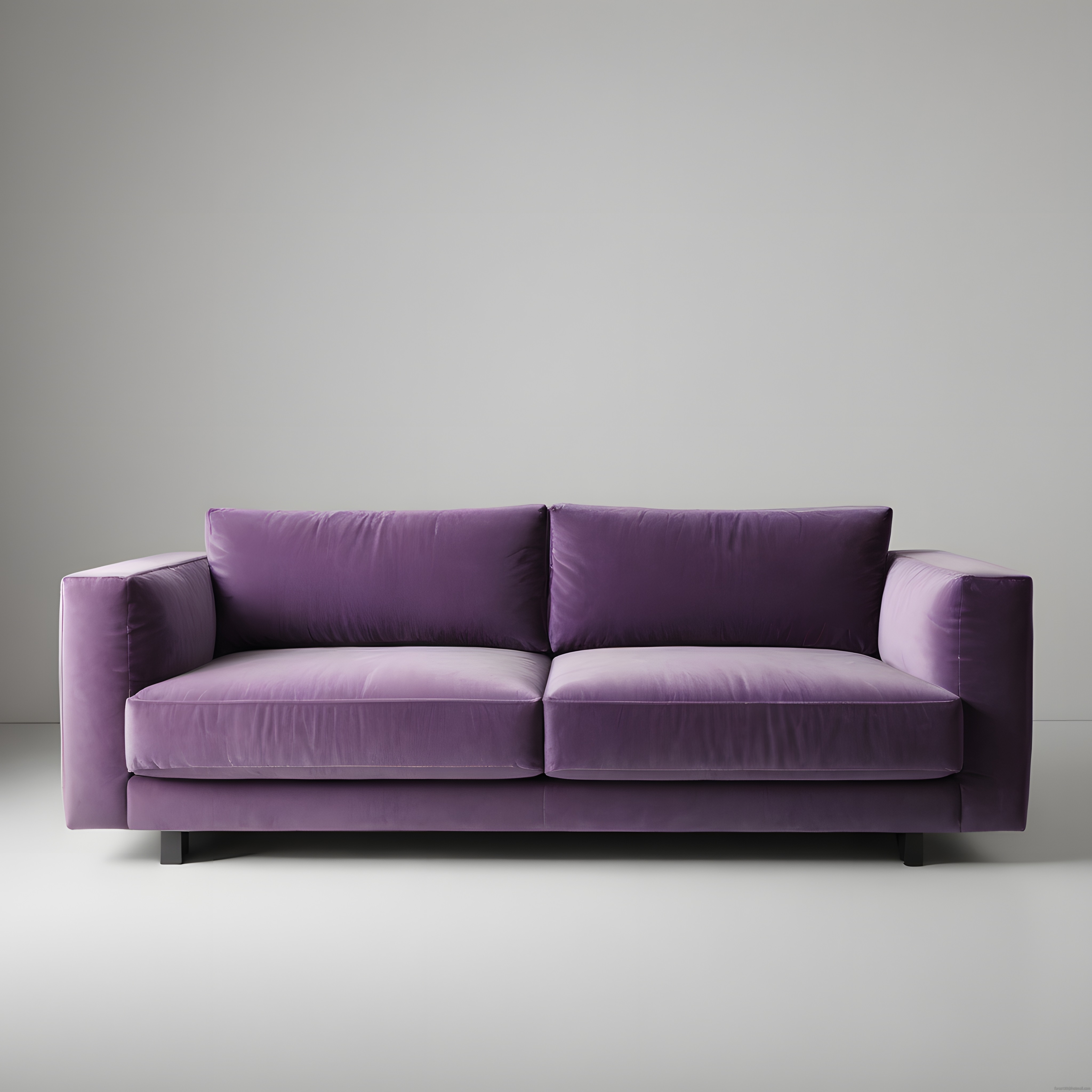 Zarif Mor Kadife Kanepe ile Modern Minimalist Salon Dekorasyonu