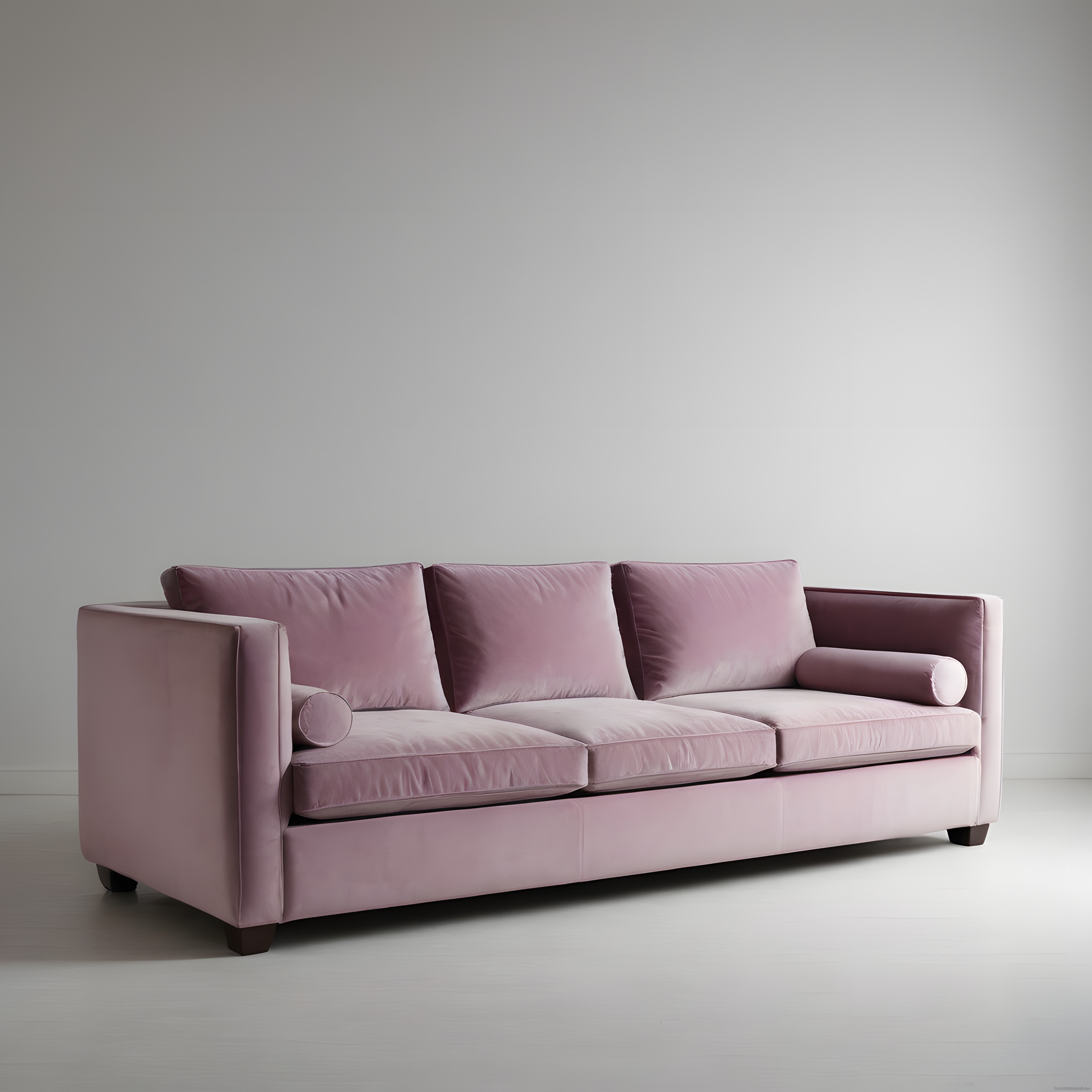 Zarif Pudra Pembe Kadife Kanepe ve Minimalist İç Mekan Tasarımı