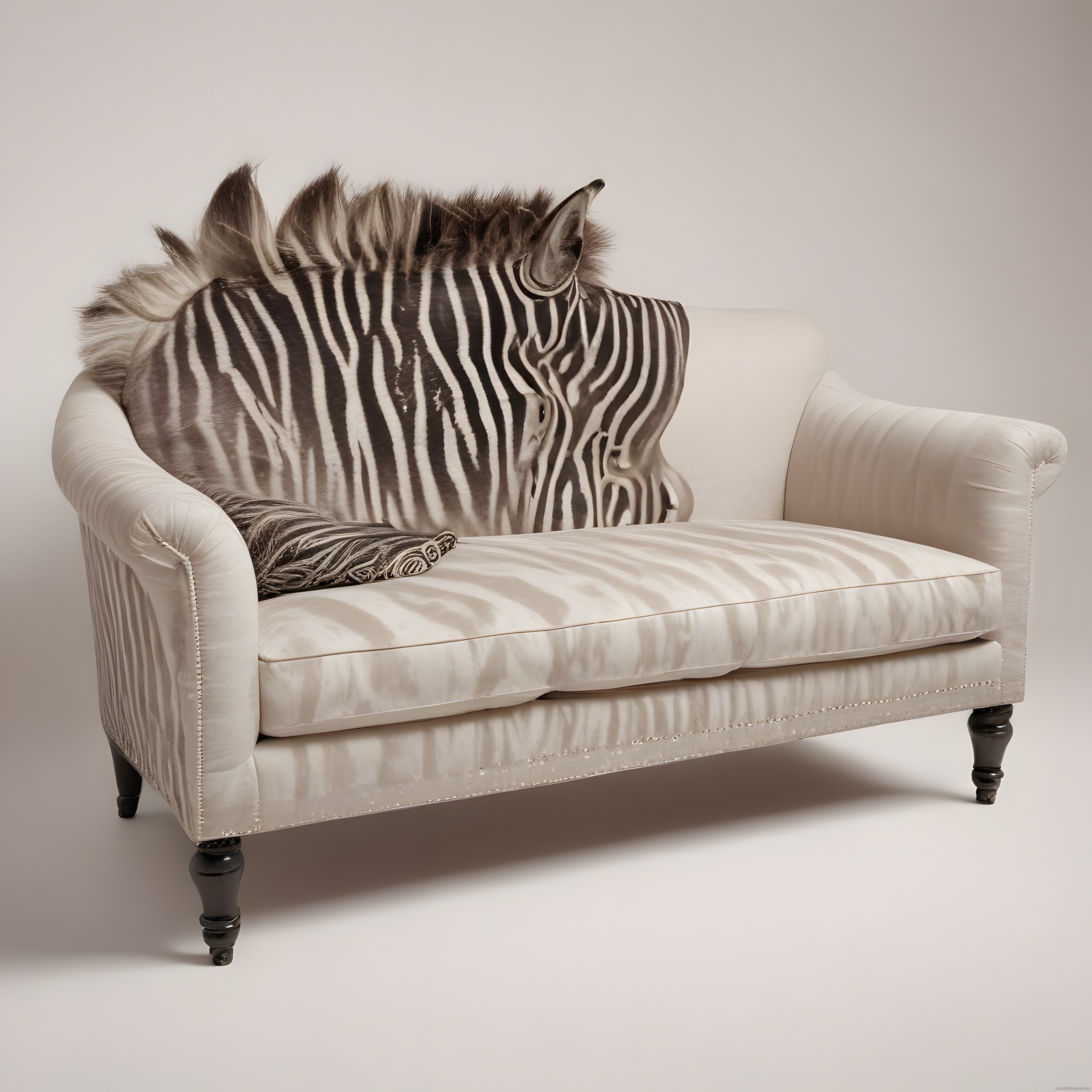 Zebra Motifli Lüks Kanepe: Vahşi Doğa Temalı Modern Ev Dekorasyonu