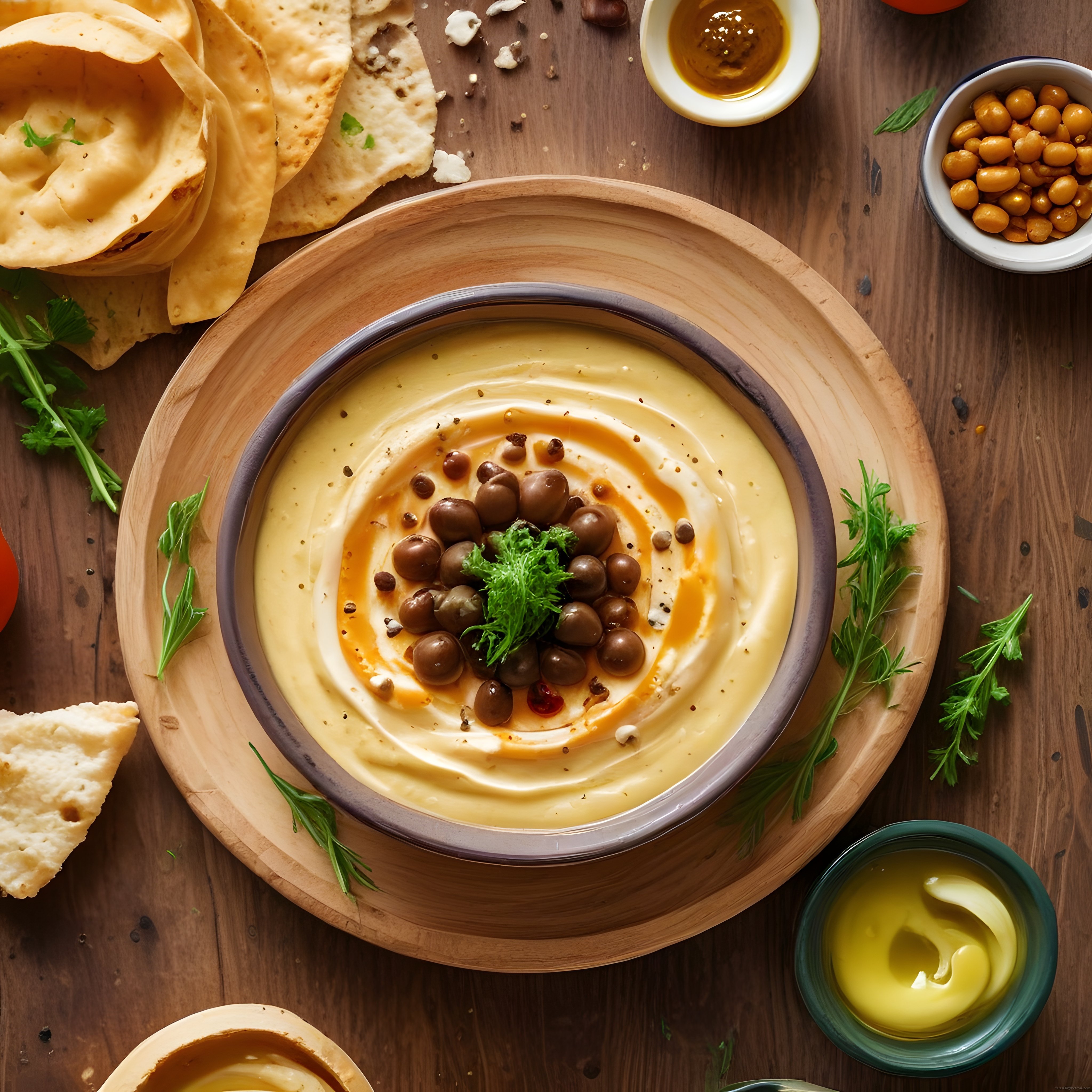 Zeytinli Humus ve Taze Ekmek: Ortadoğu Mutfağından Eşsiz Bir Meze Deneyimi