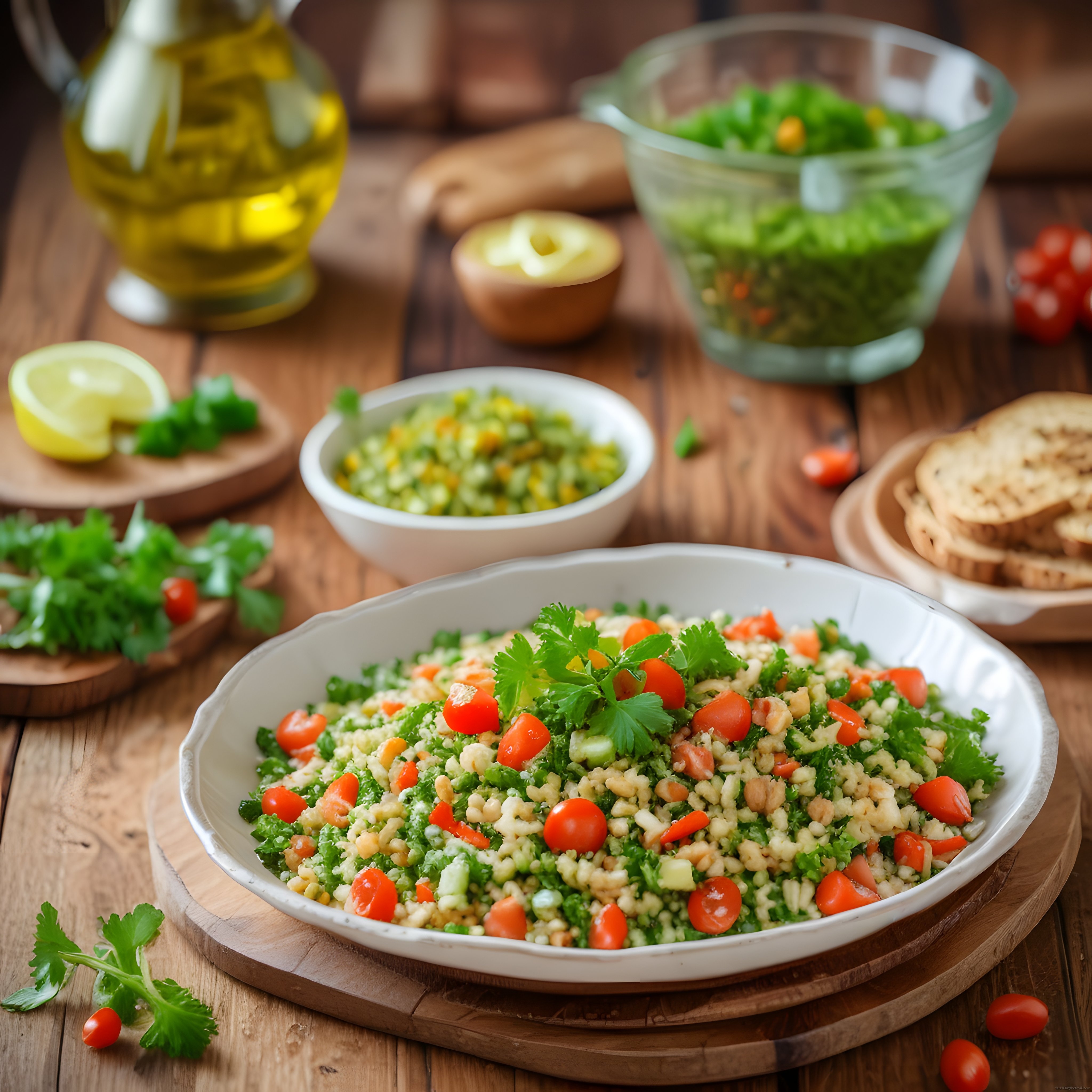Zeytinyağı ve Taze Sebzelerle Süslenmiş Nefis Kuskus Salatası Tarifi