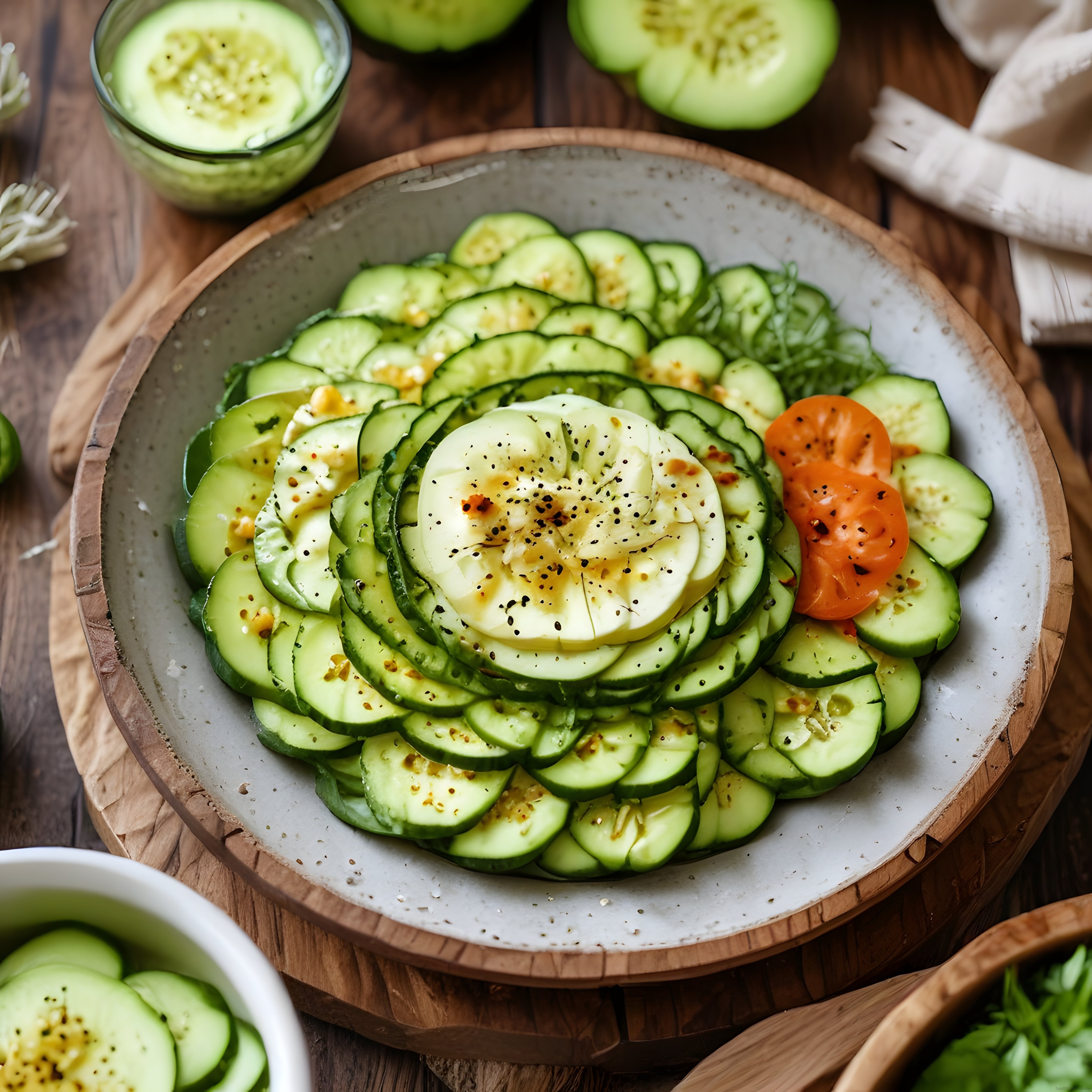 Zeytinyağlı Salatalık ve Domatesli Kolay Salata Tarifi ve Sunum Fikri