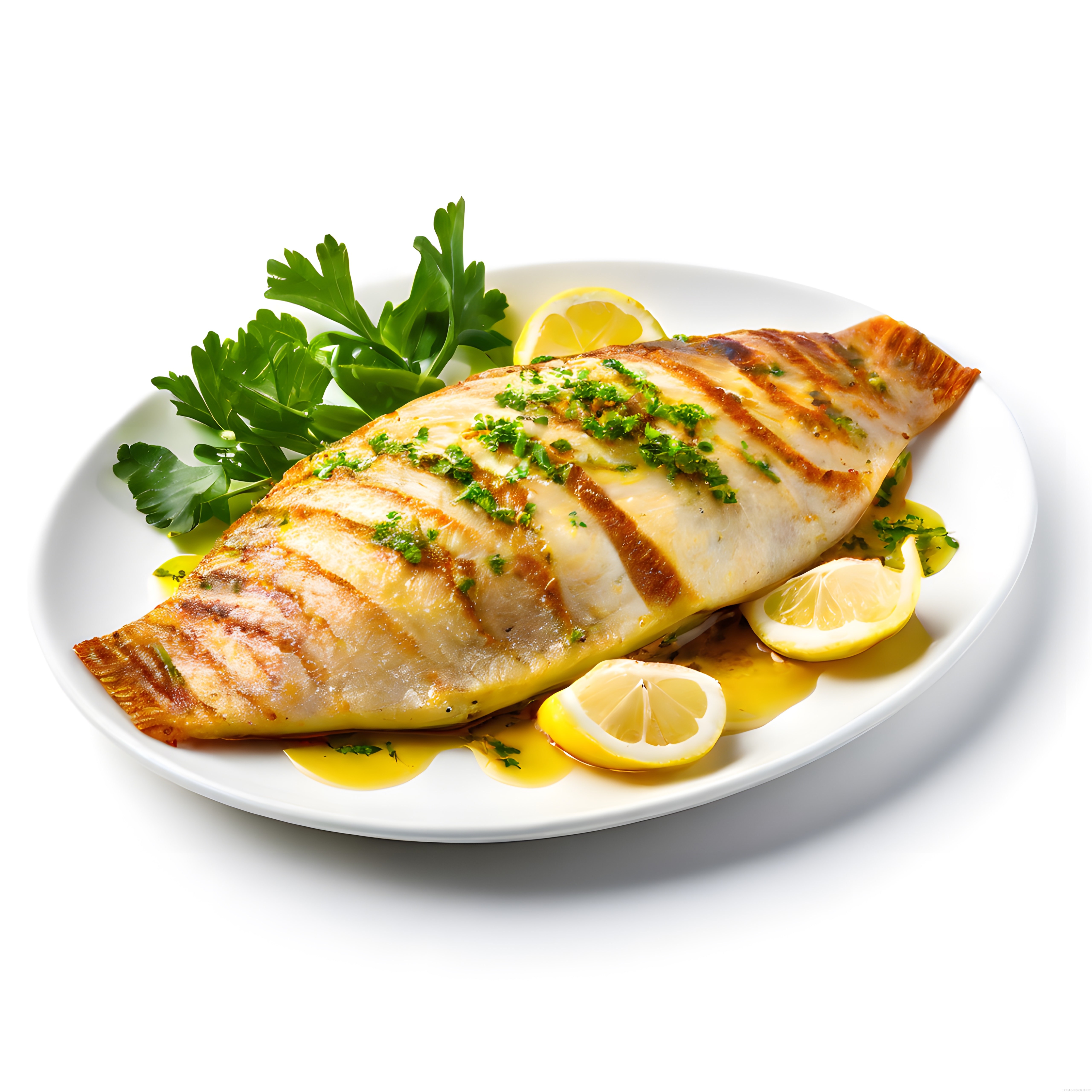Zeytinyağlı ve Limonlu Izgara Balık Filetosu ile Akdeniz Sunumu